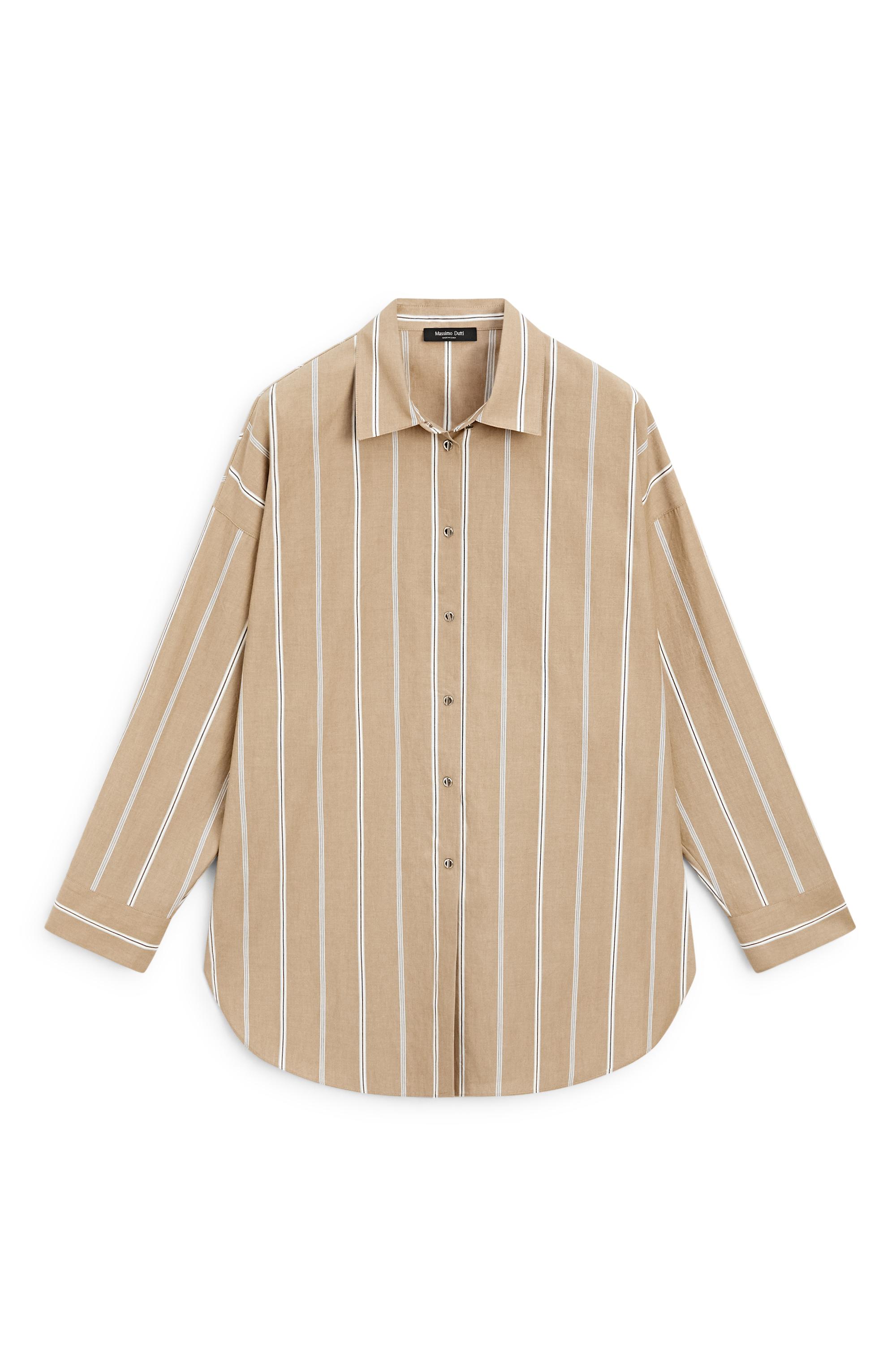 Striped shirt with button detail