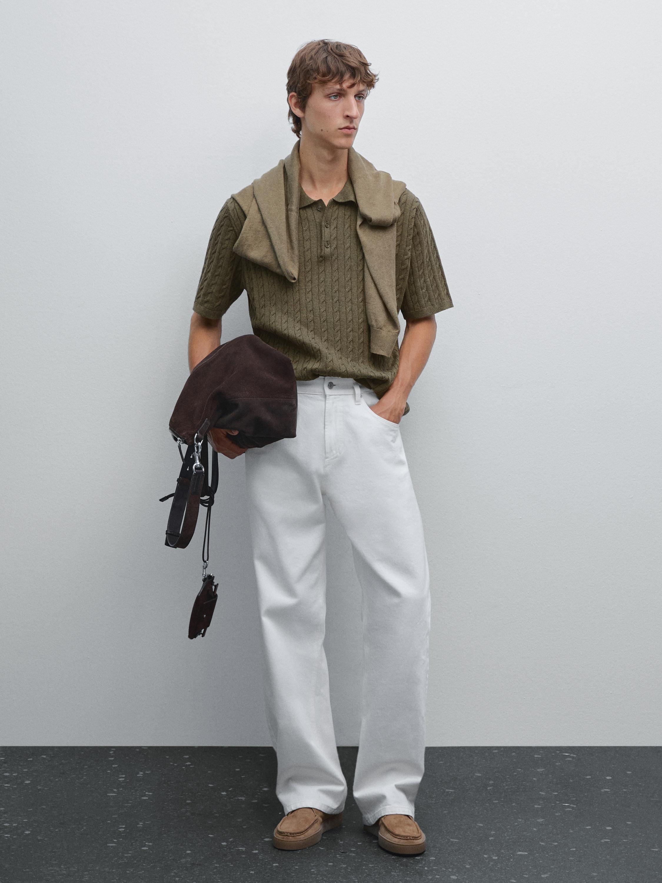 Polo en maille tressée
