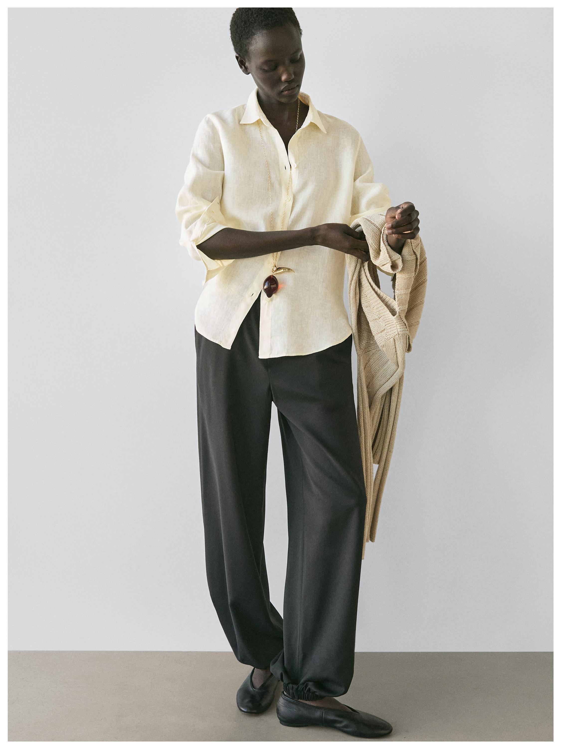 Flowing 100% linen shirt — YELLOW
