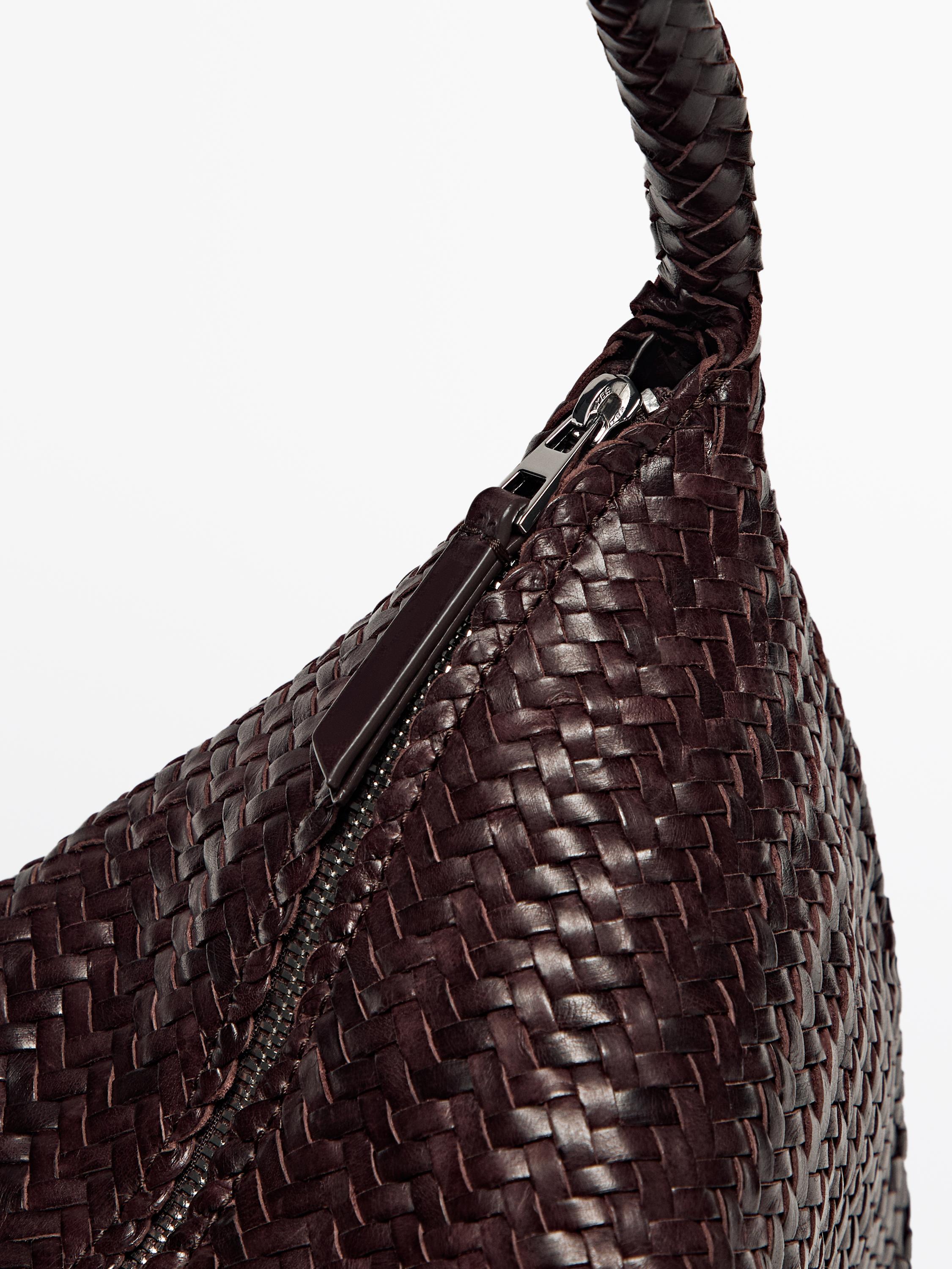 Braided nappa leather bag