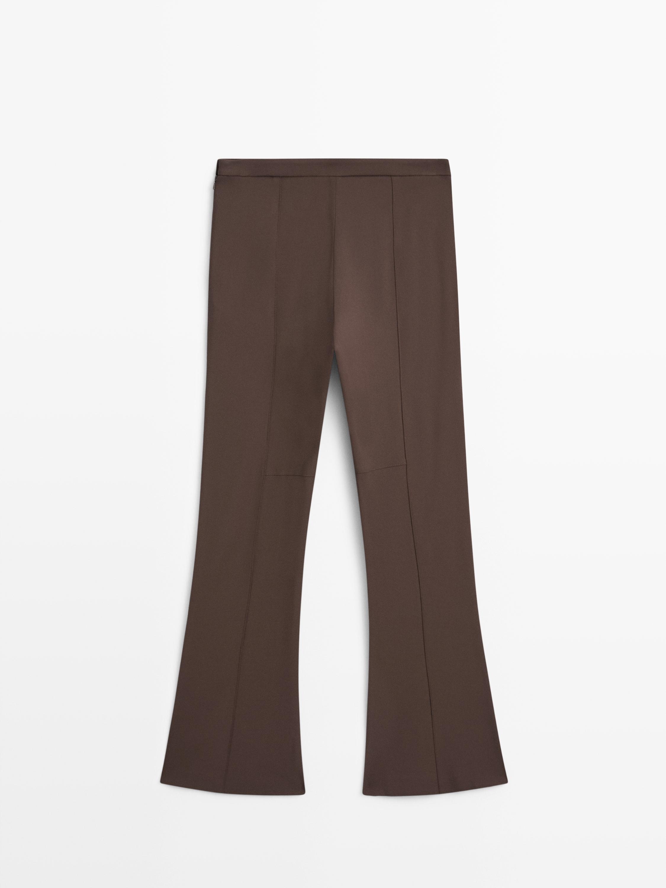 Flared trousers with pocket — BROWN