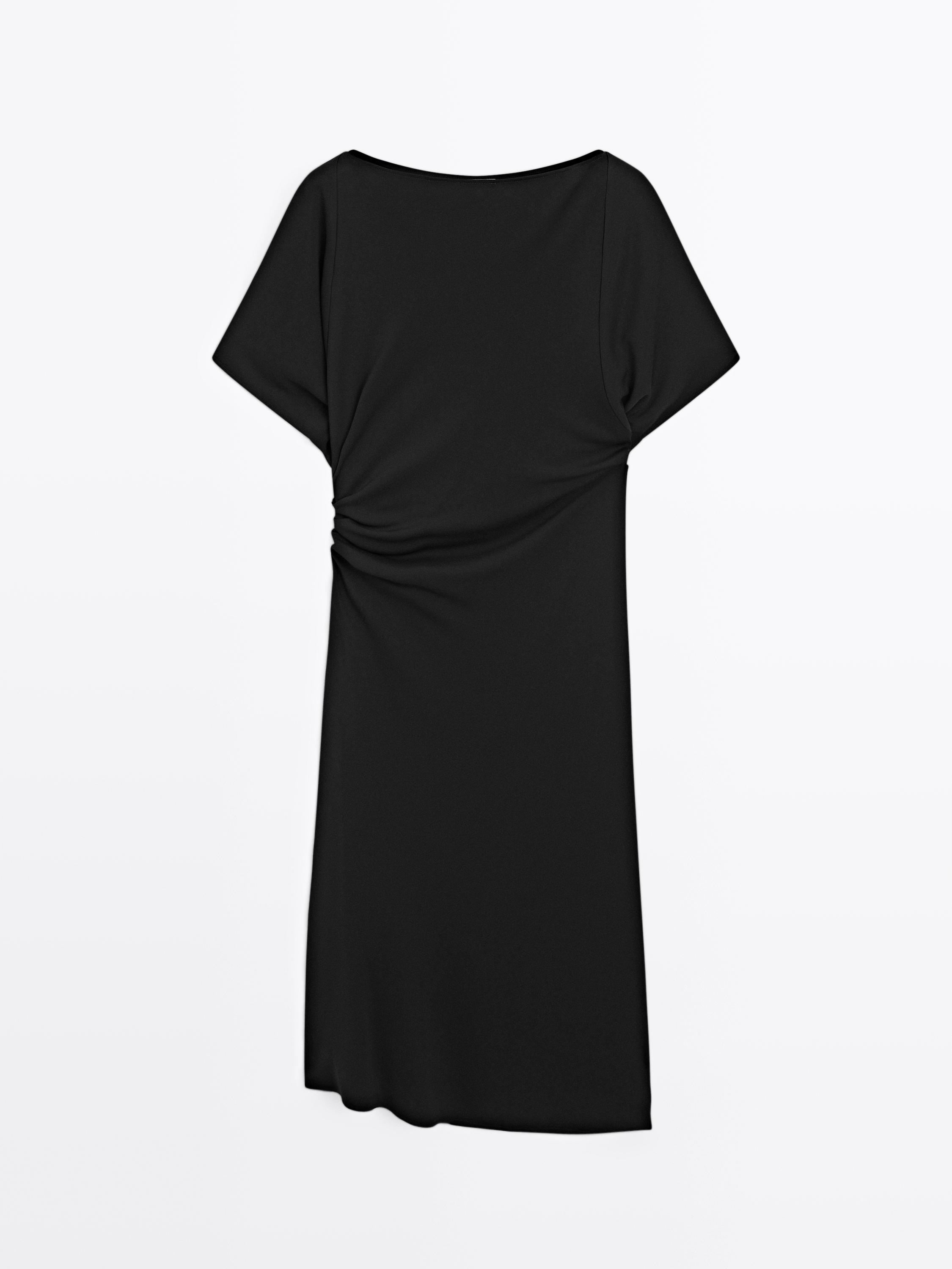 Midi dress with gathered detail