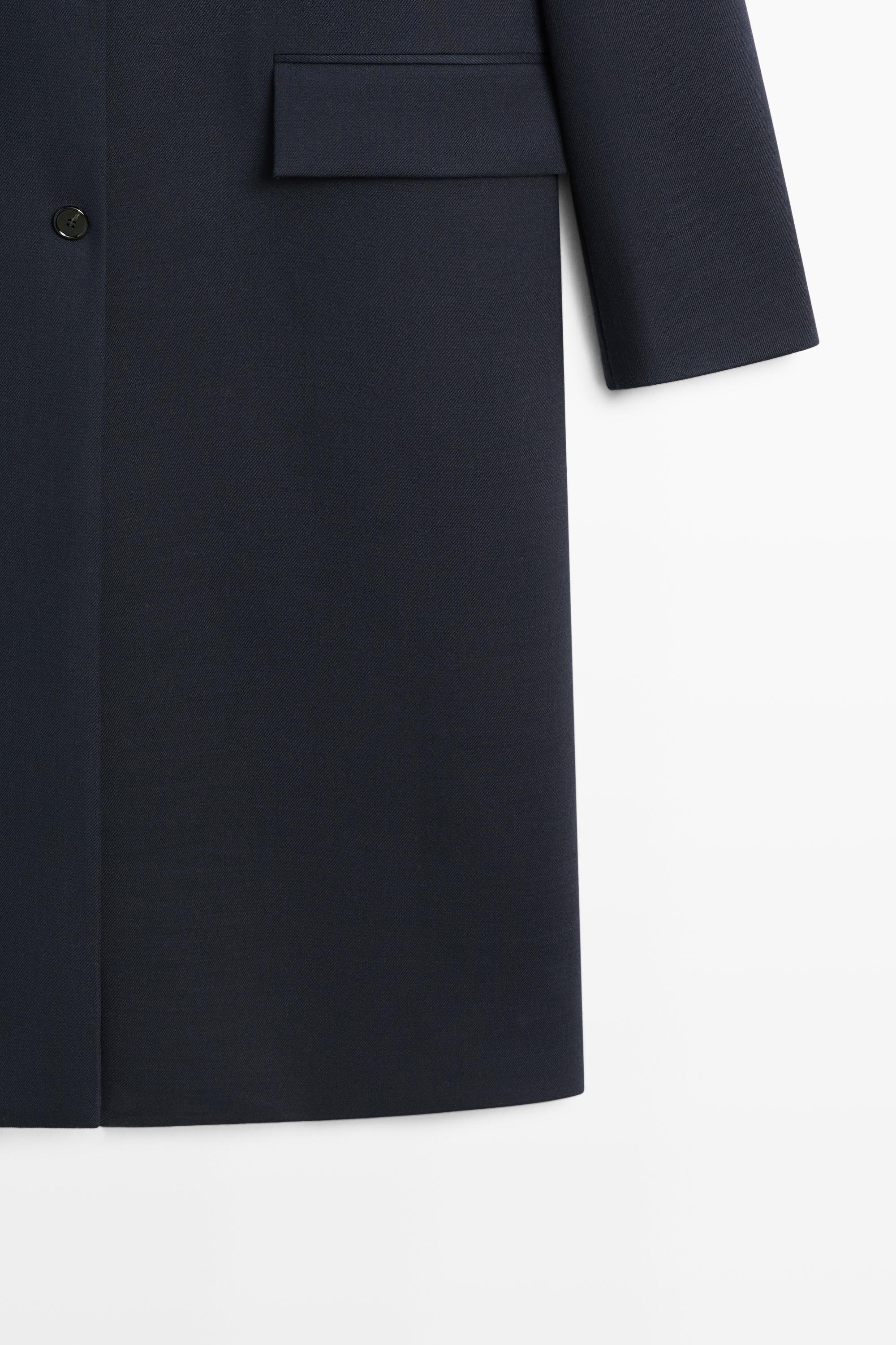 Wool blend coat — NAVY BLUE