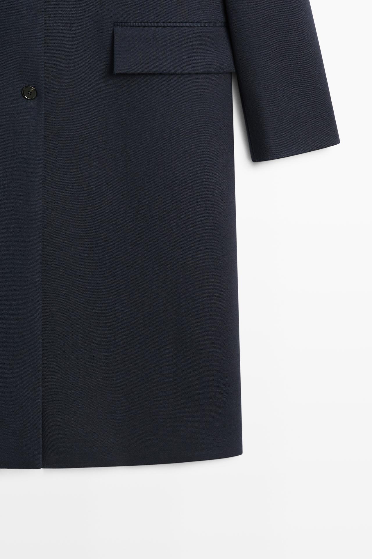 Wool blend coat — NAVY BLUE