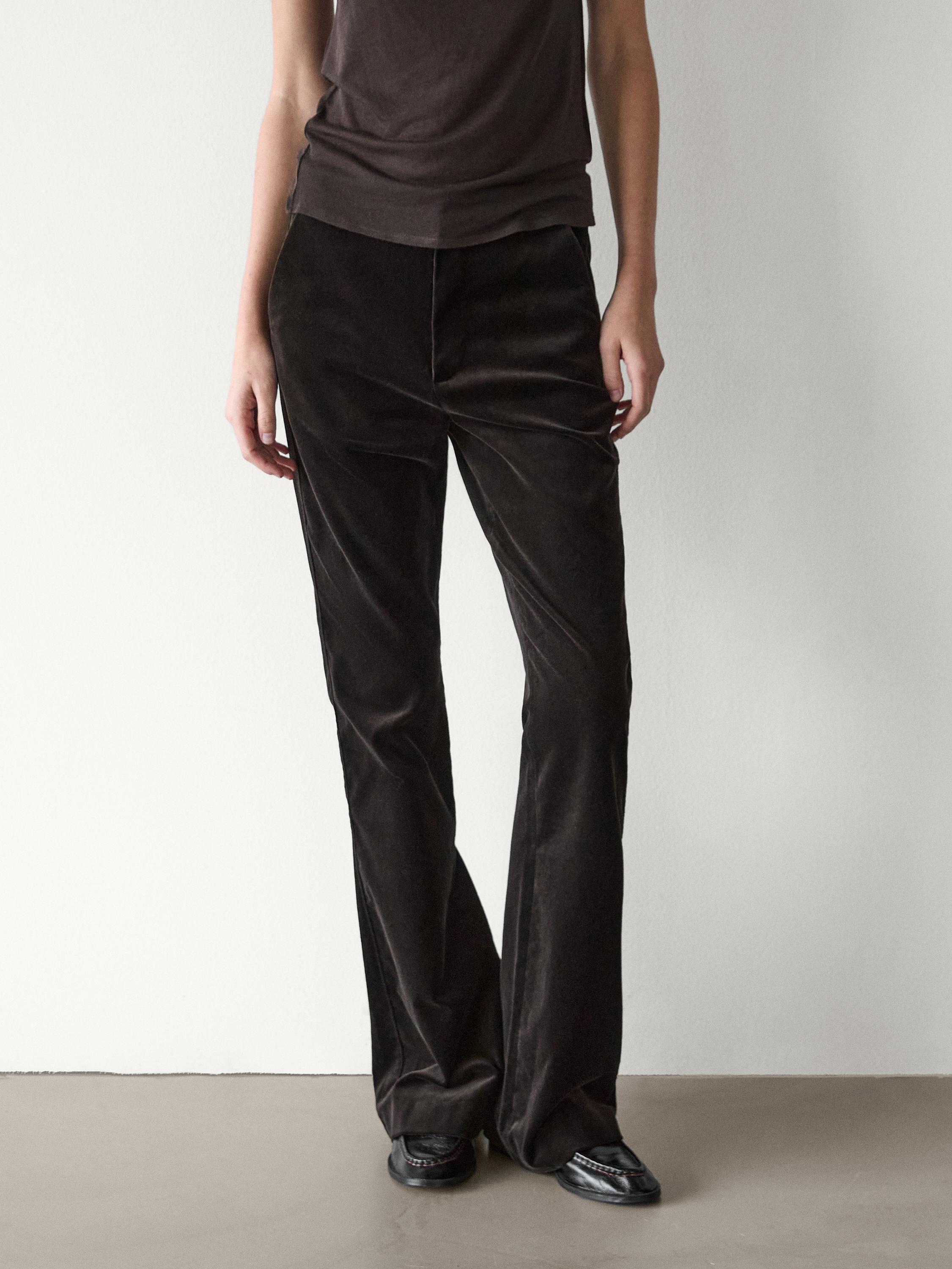 Velvet flared trousers