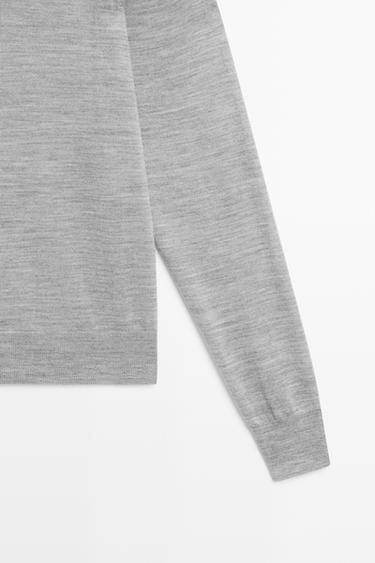 100% wool turtleneck knit sweater — GREY 7