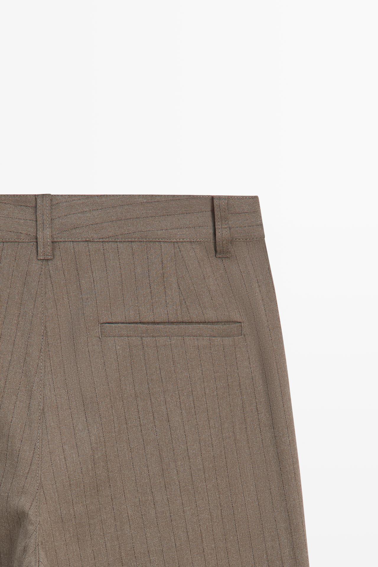 Pinstripe wide-leg pants — MOLE BROWN