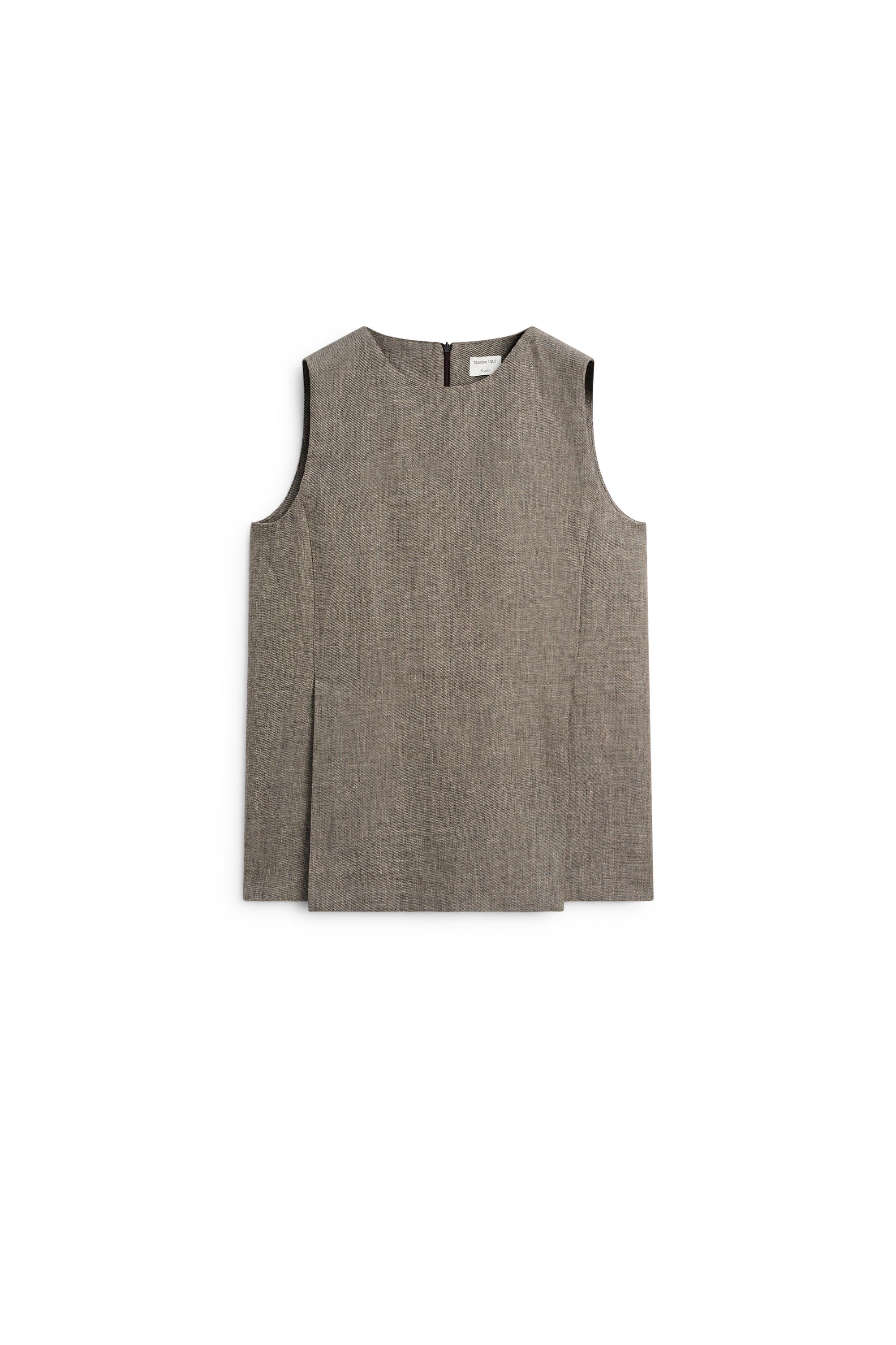 STUDIO textured top with cut-out details — GREENISH