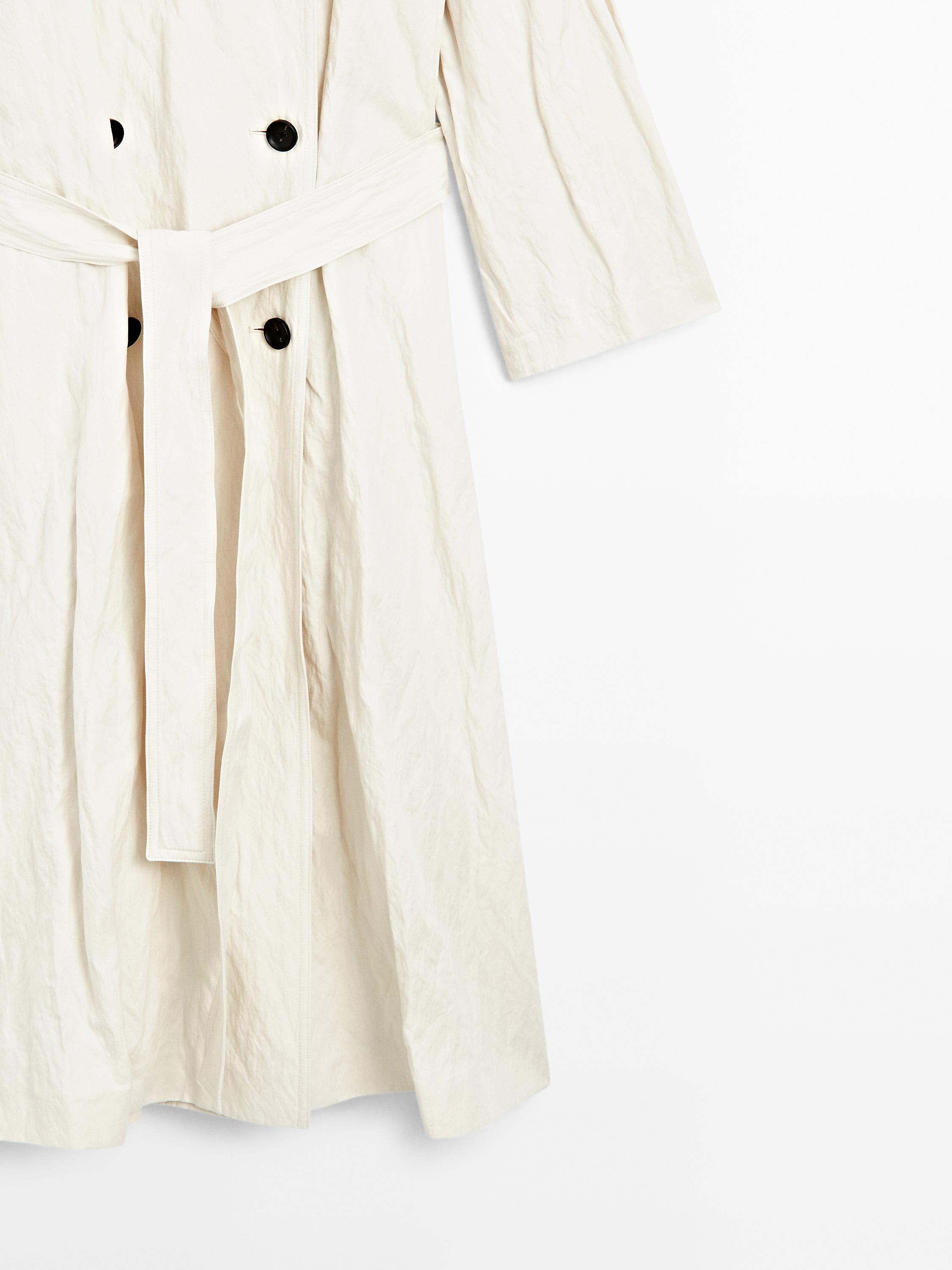 Long voluminous cotton blend trench coat - Limited Edition