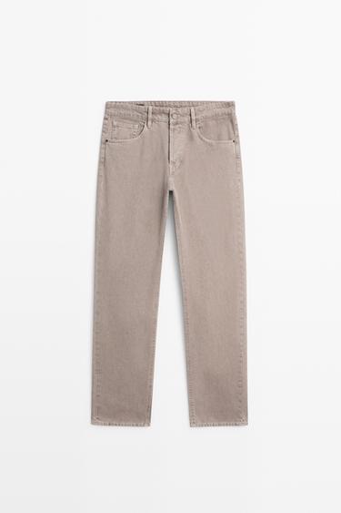 Tapered fit denim-effect pants — MINK 2