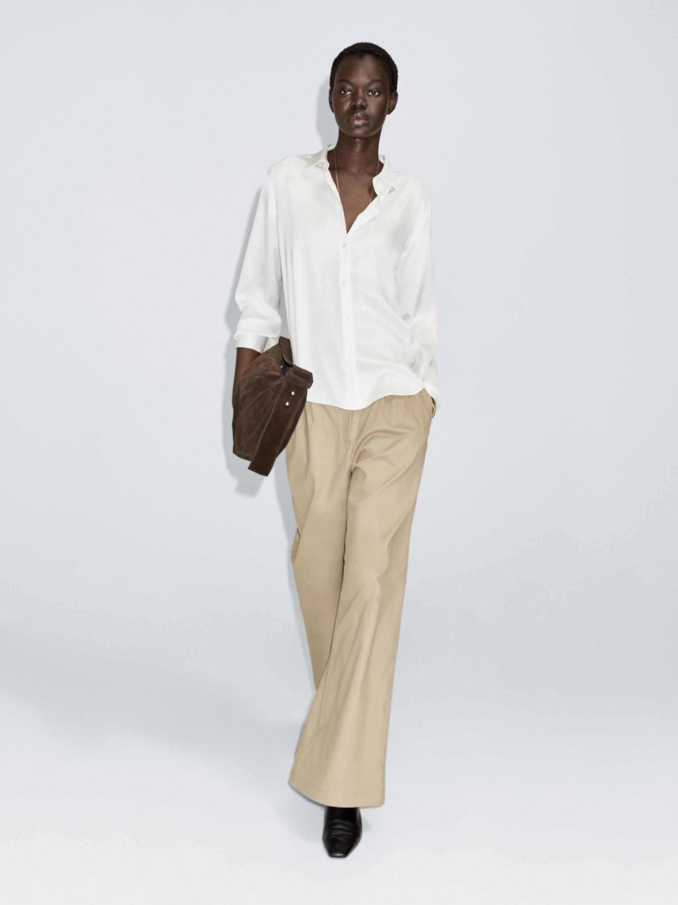Flowing satin shirt