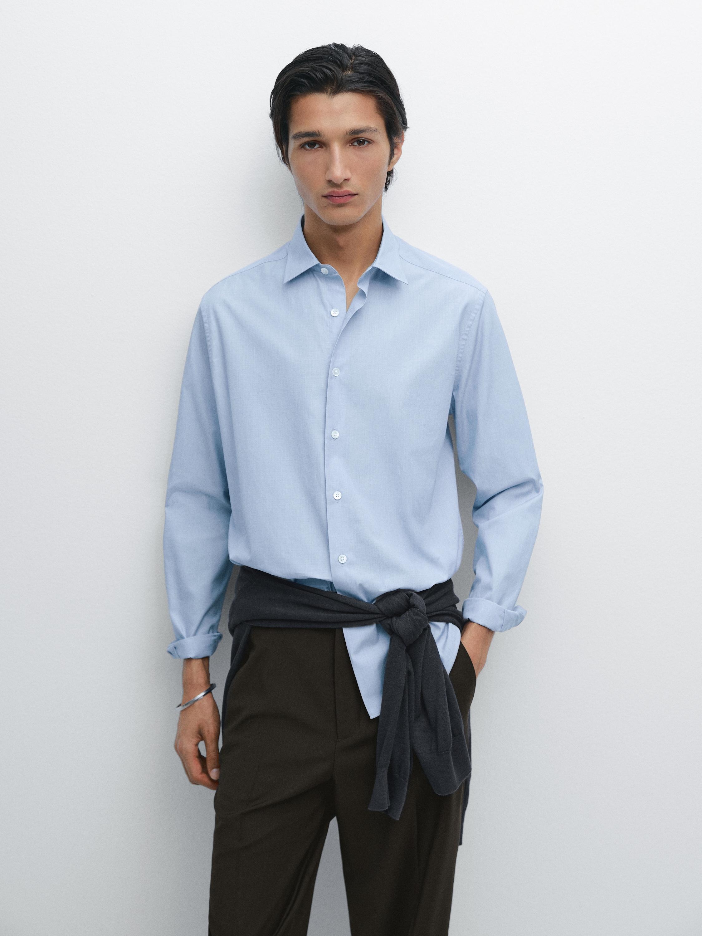 Regular-fit 100% cotton shirt