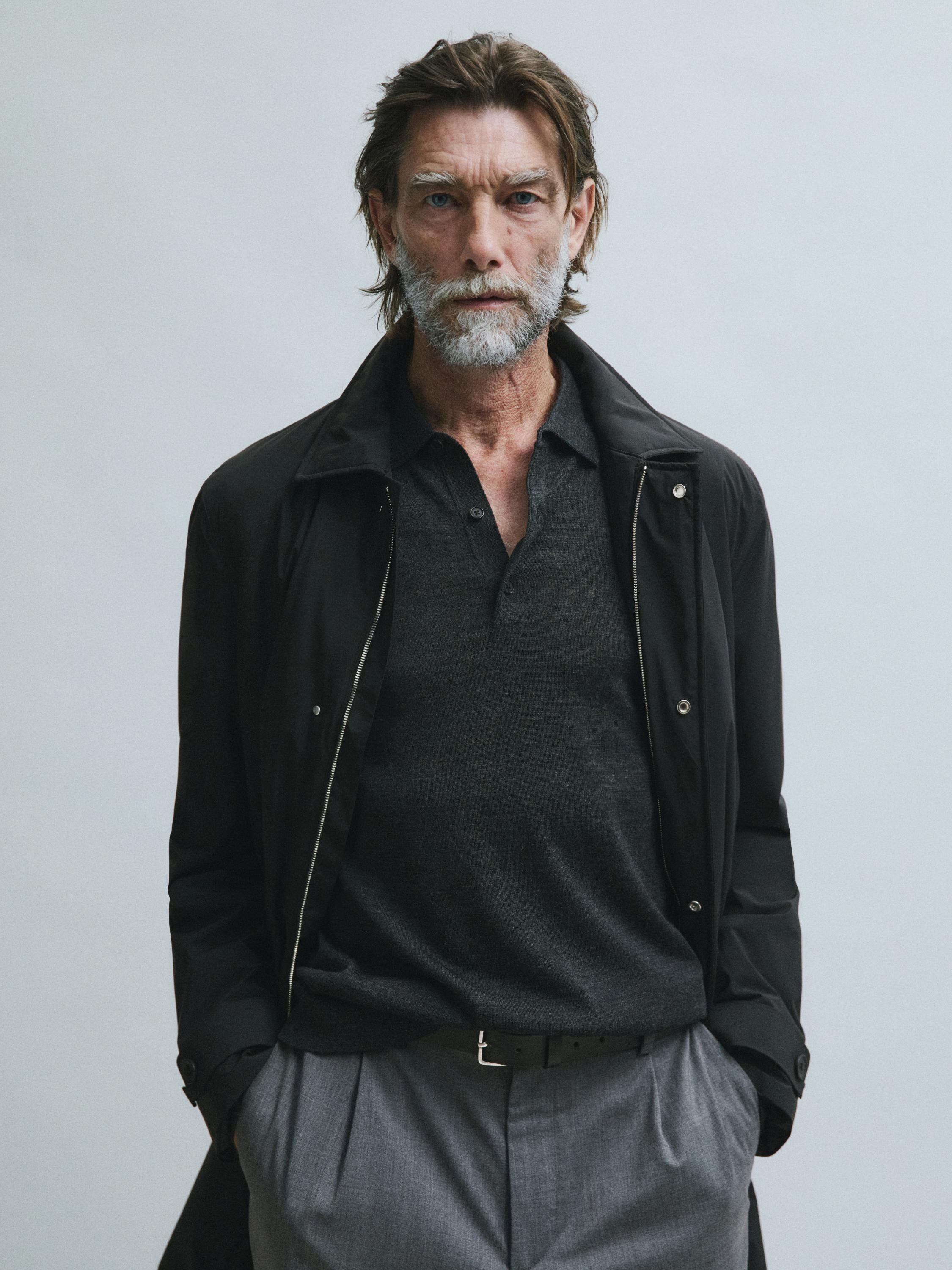 Technical fabric trench coat — BLACK