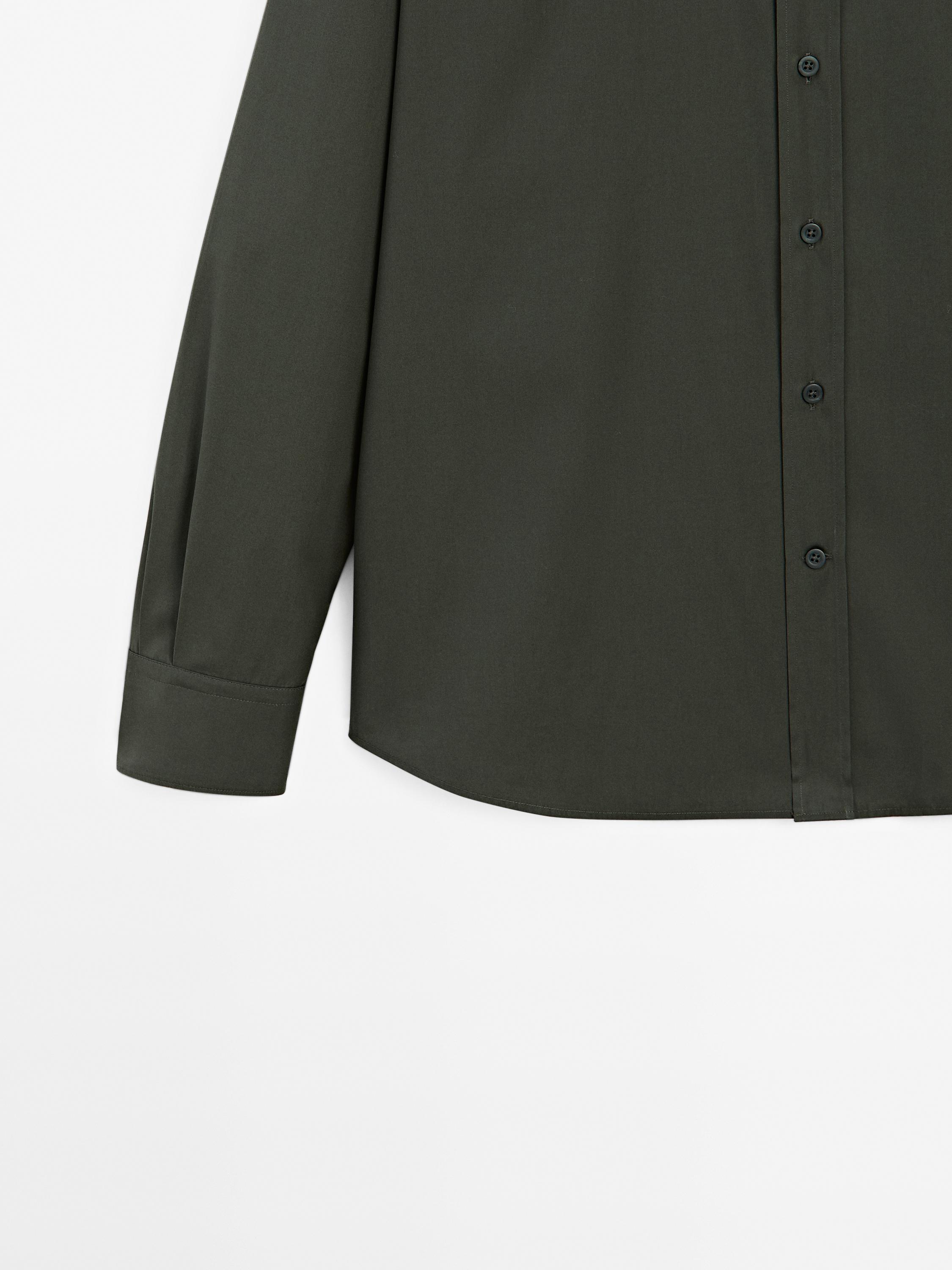 Regular fit cotton poplin shirt