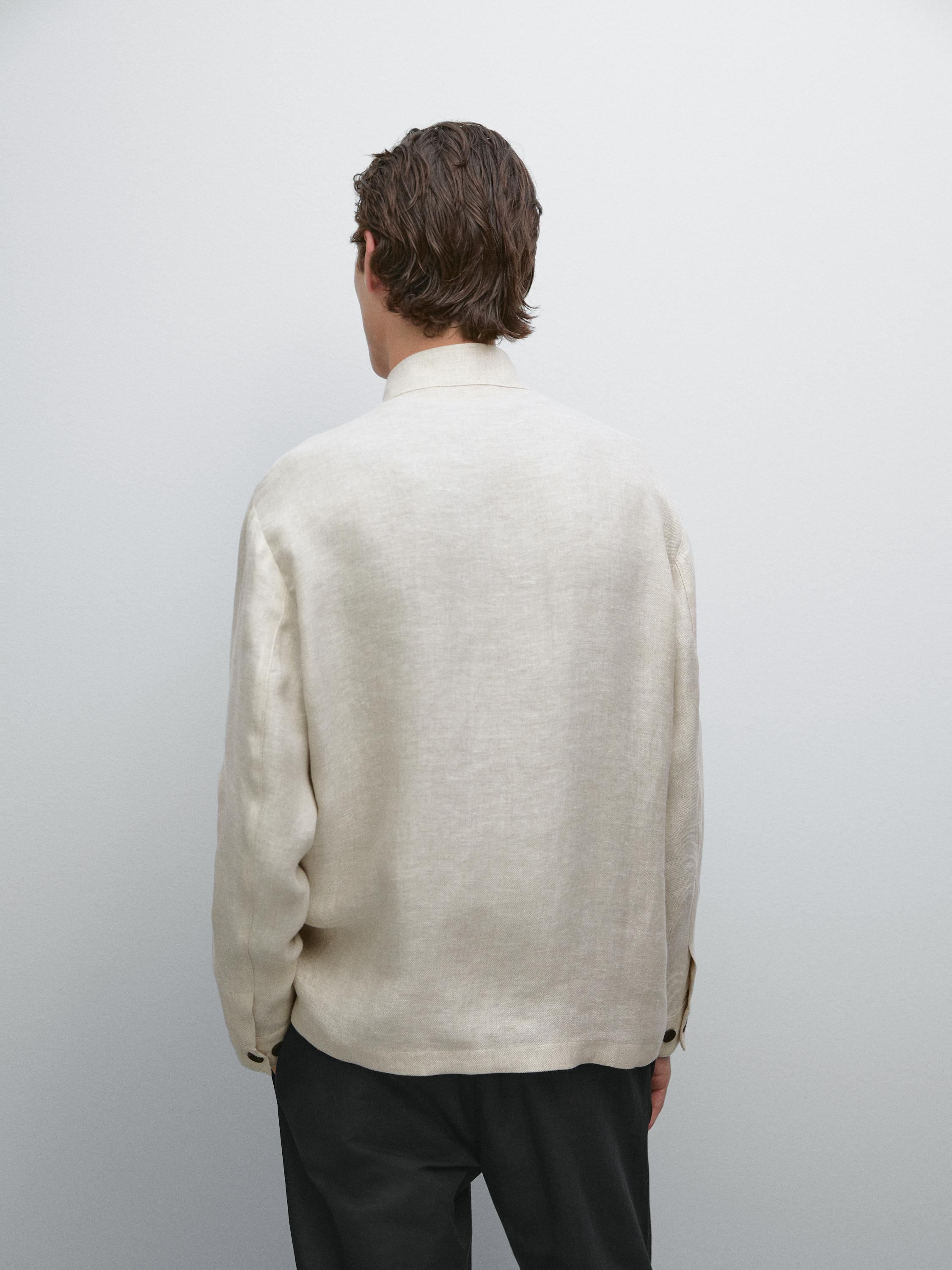 Total look linen overshirt