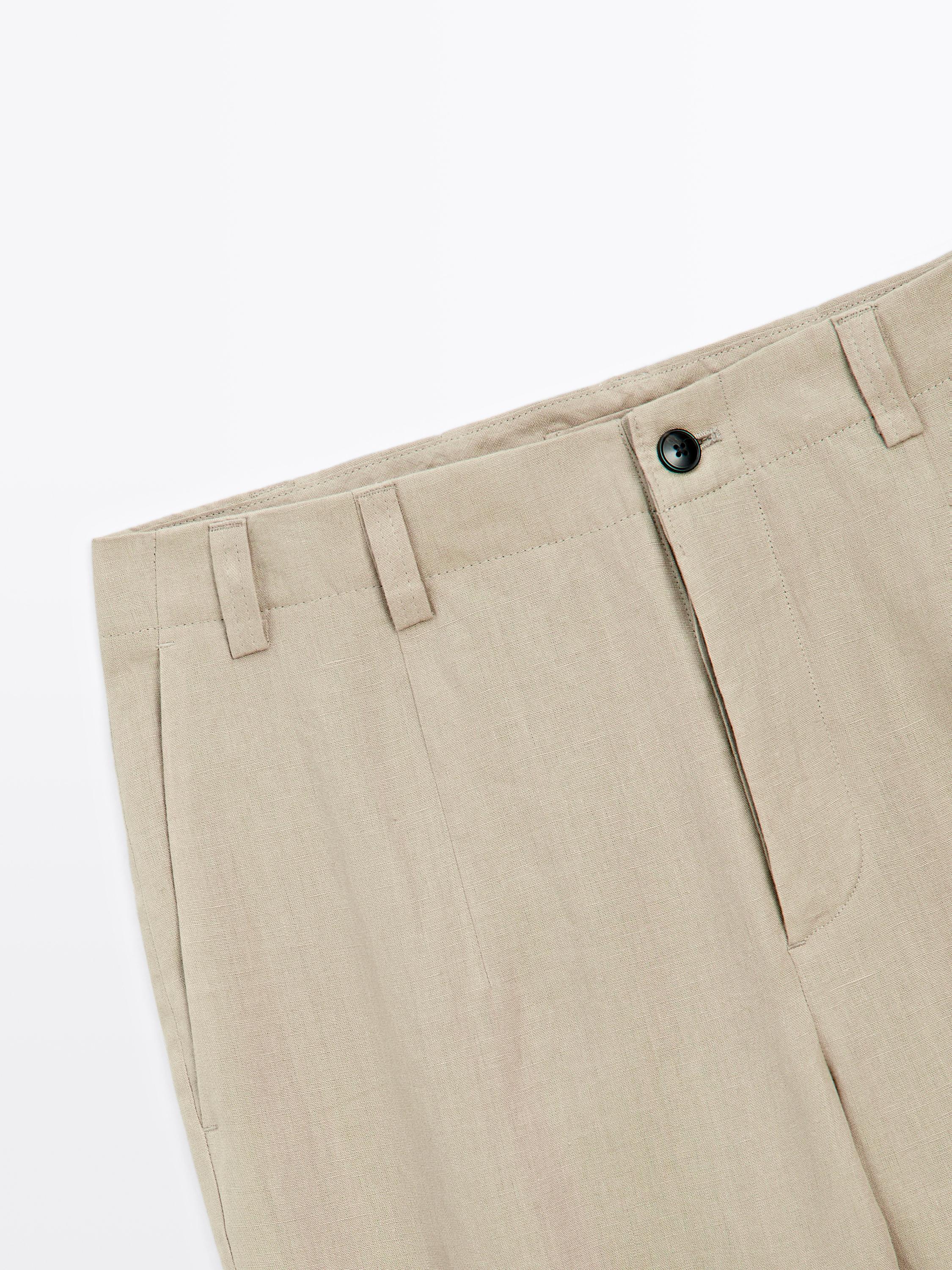 Total look 100% linen trousers