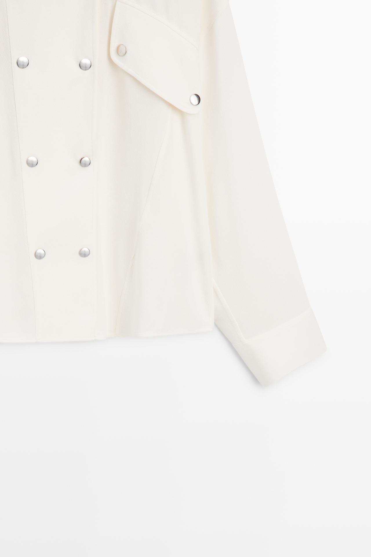 Flowing shirt with button-front detail — CREAM