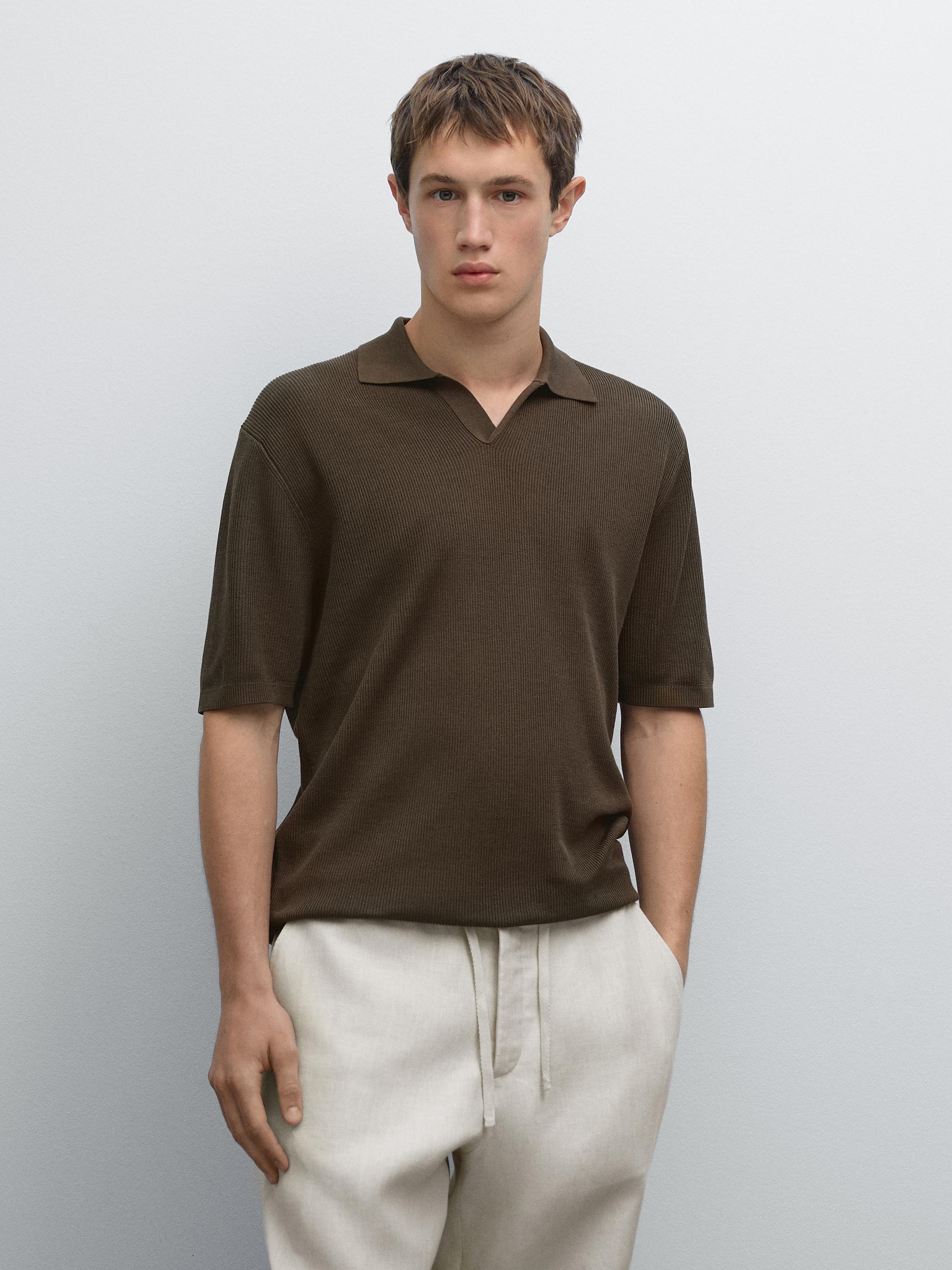 Kurzärmeliges Poloshirt aus mercerisierter Baumwolle