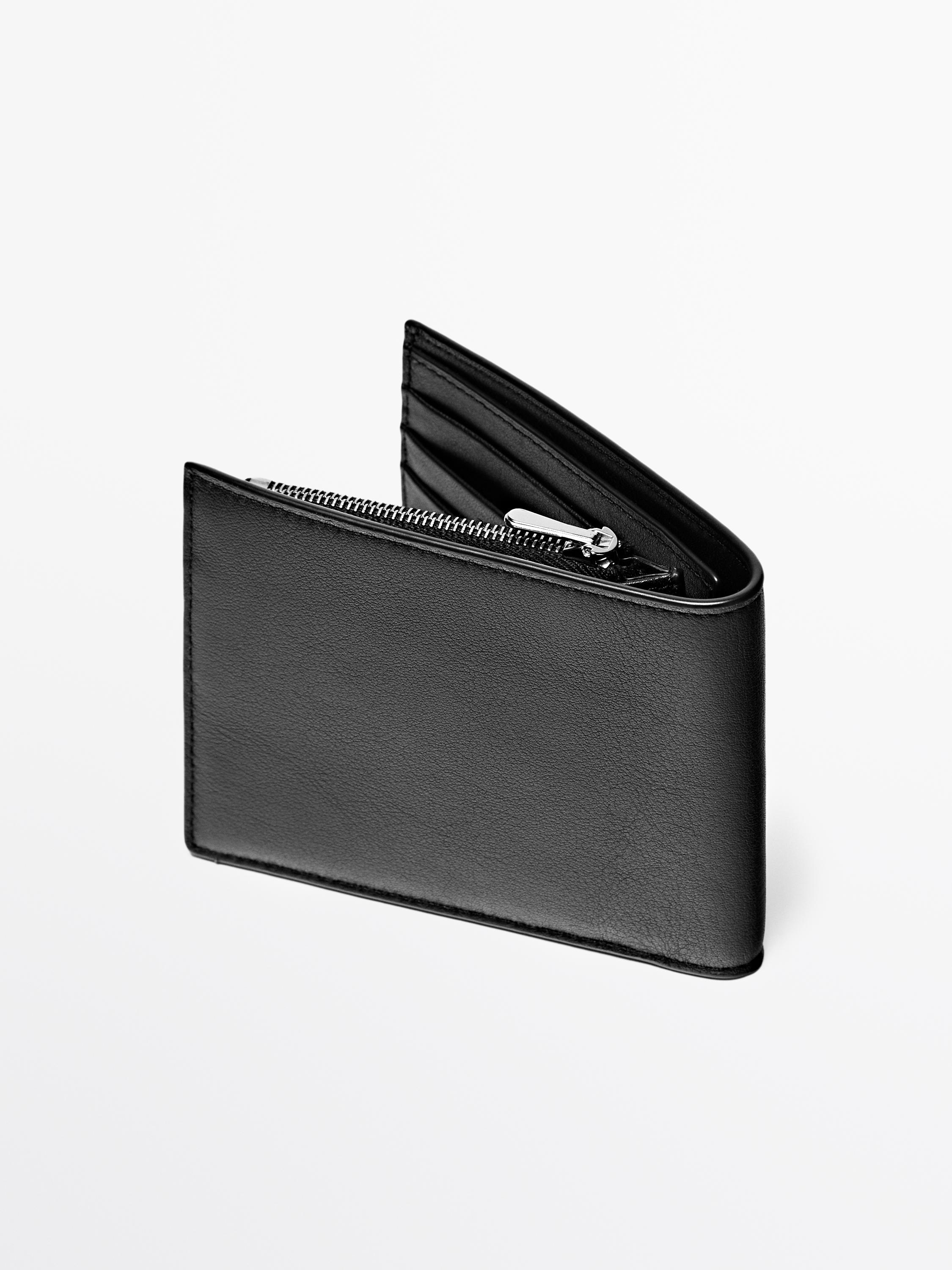 Cartera apaisada monedero piel napa