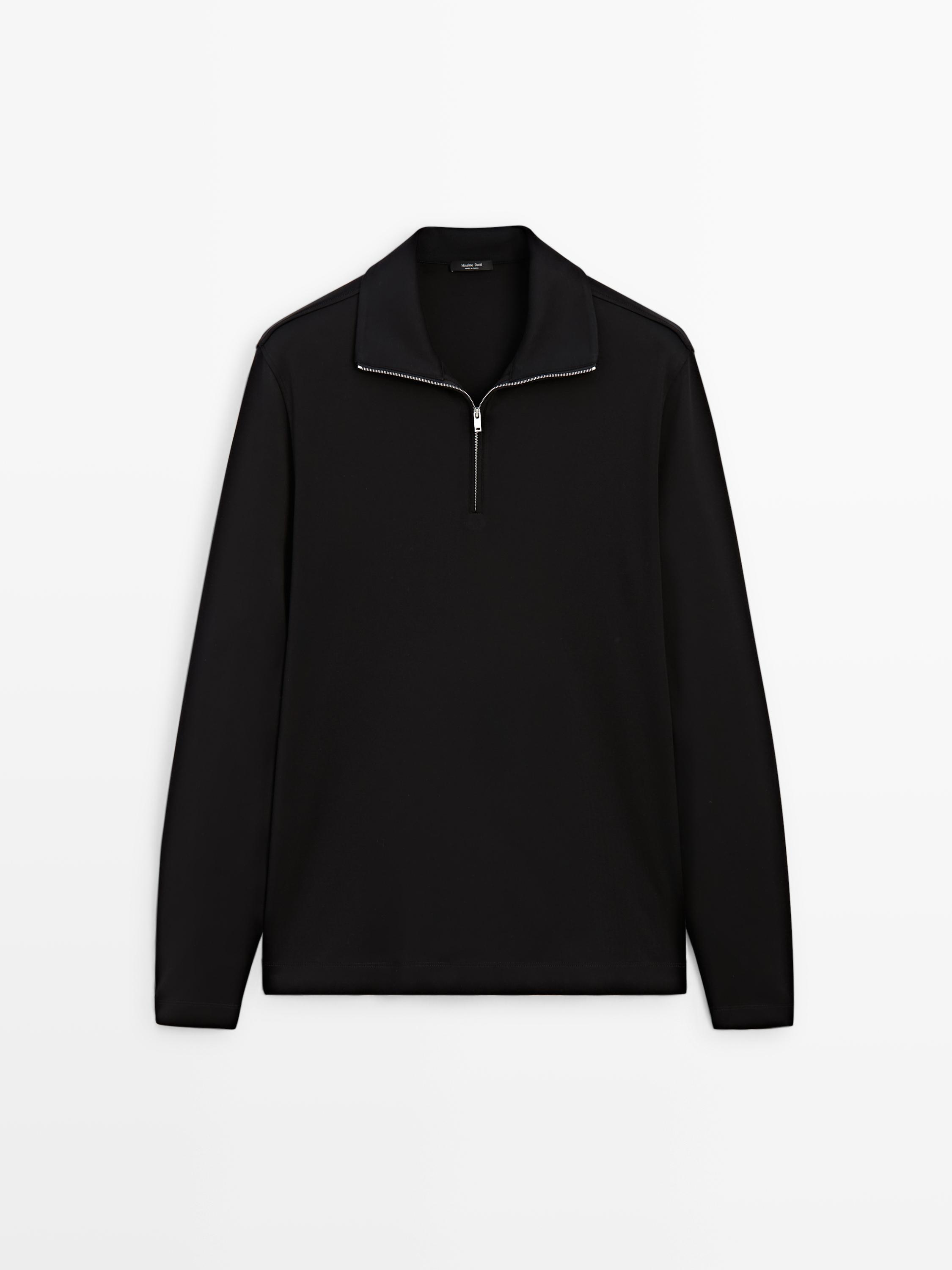 Lyst Jersey Negro Cuello Alto Massimo Dutti Jersey Punto Massimo