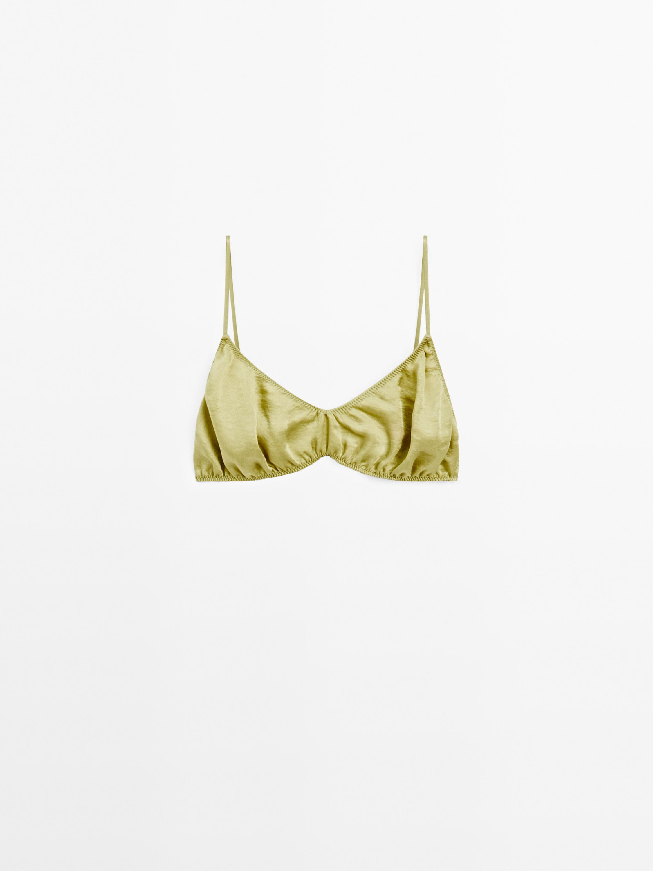 Reggiseno a triangolo satinato arricciato - Studio