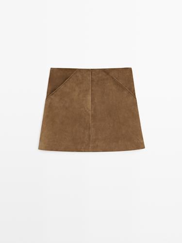 Suede leather mini skirt — Washed 2