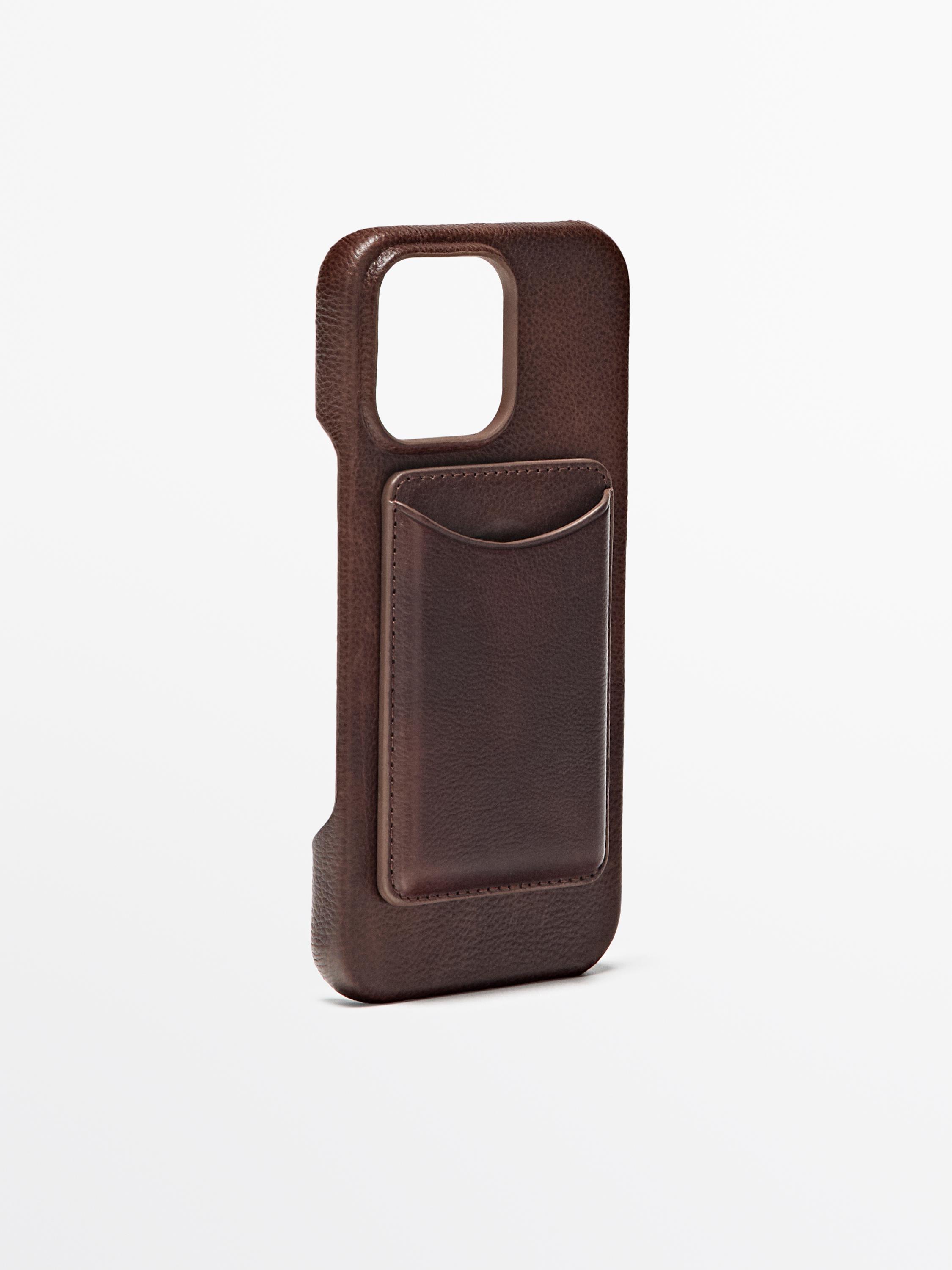 Nappa leather iPhone 16 Pro Max case — BROWN