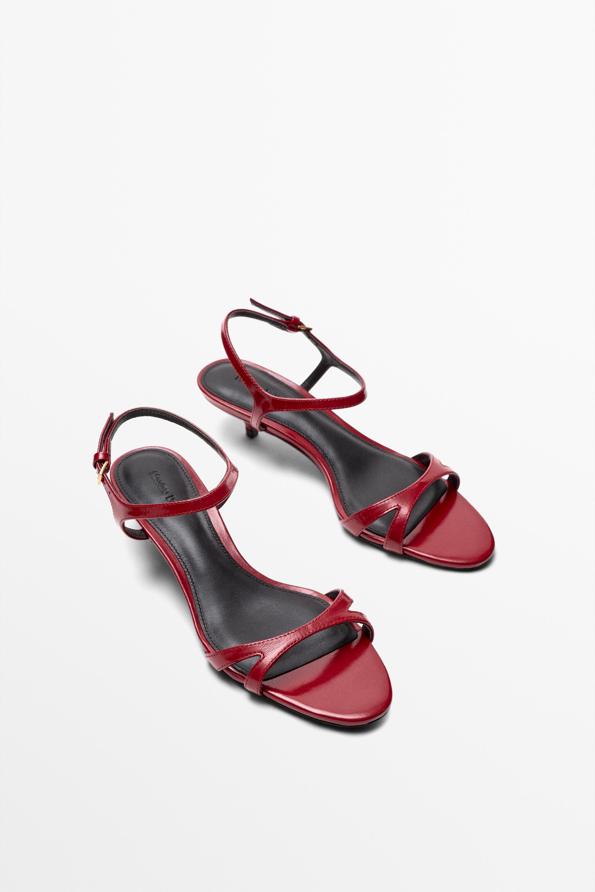 Low-heel leather sandal - MADE IN SPAIN — RED