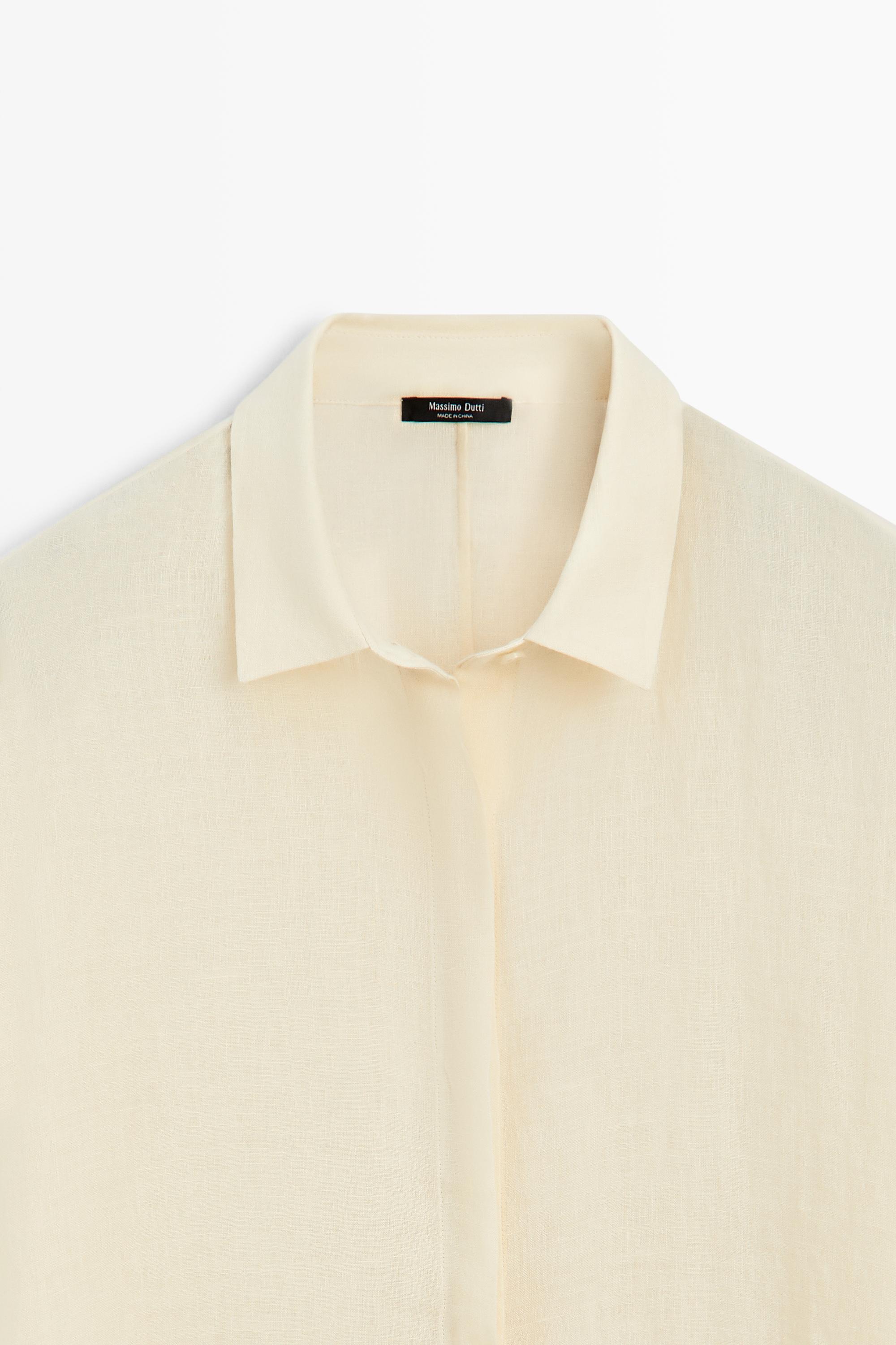 massimo dutti linen shirt dress Massimo Dutti 100% Linen Short Shirt Dress Buttondown blouse, Women's, Size: XS/S, Yellow