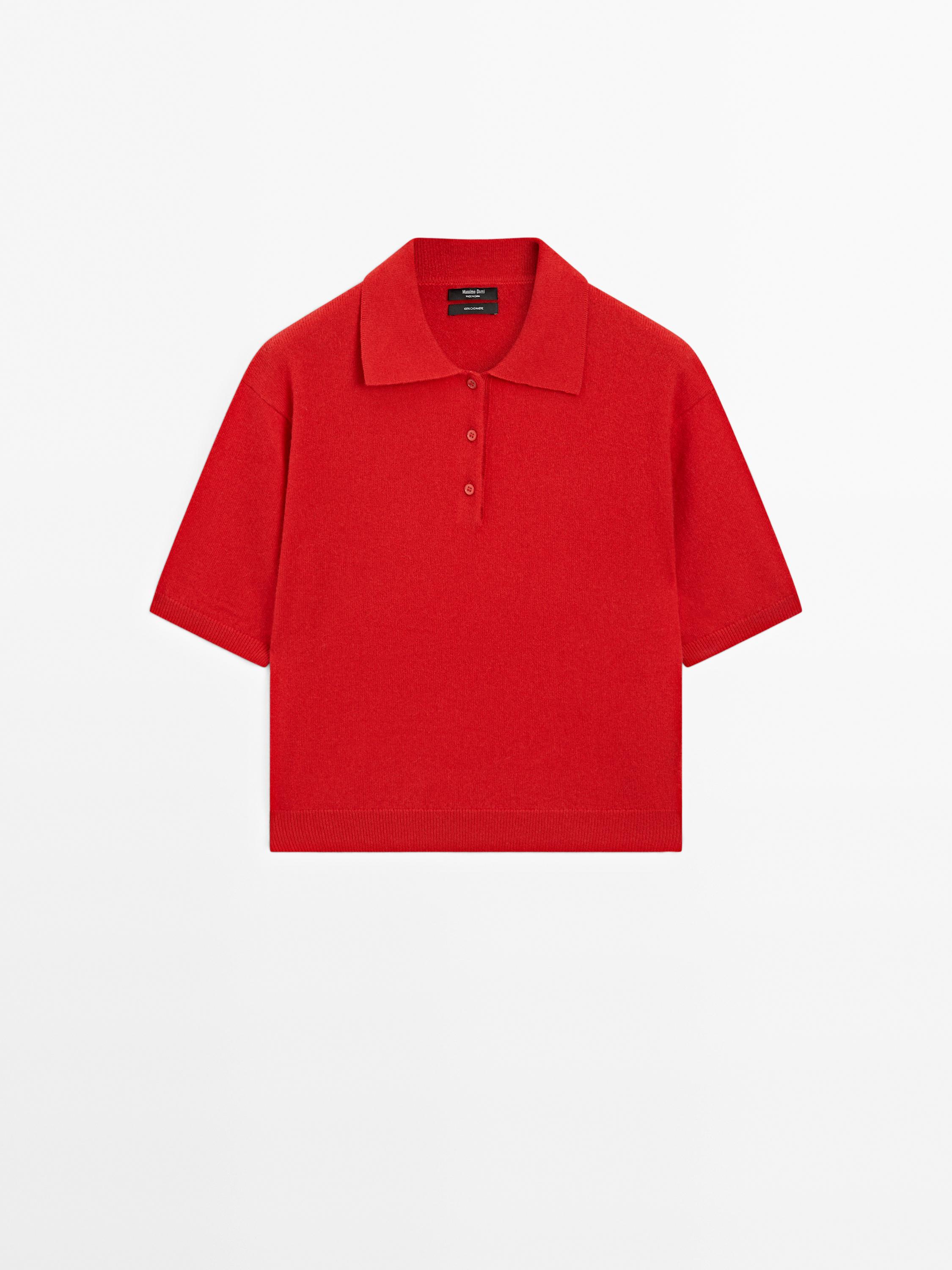 Плетен џемпер од кашмир со кратки ракави