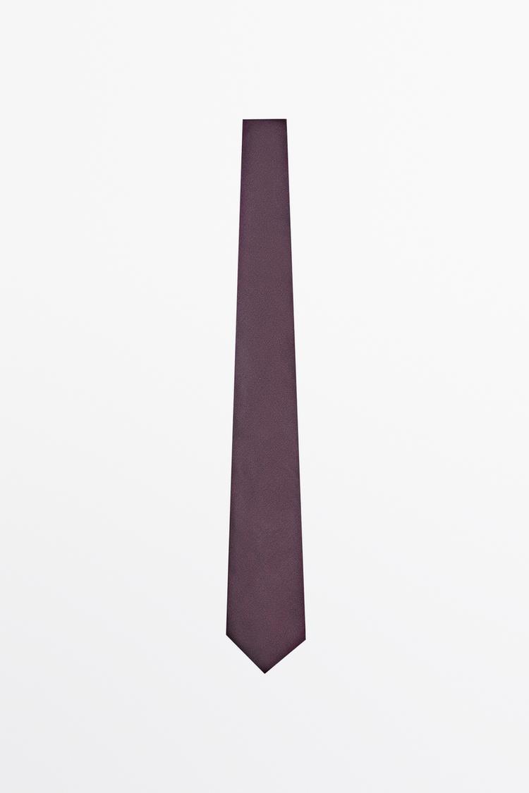100% silk textured tie — BURGUNDY