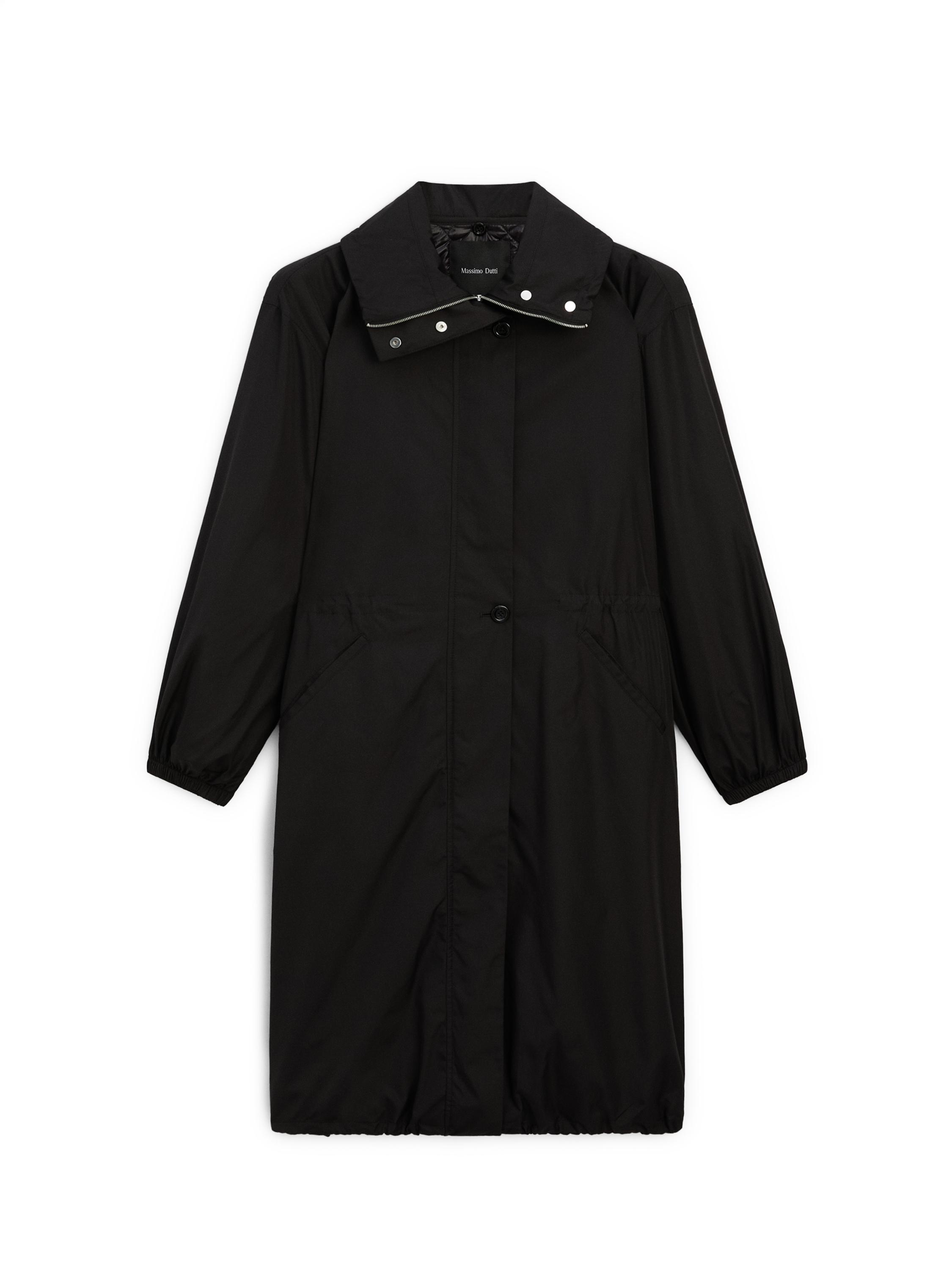 Water-repellent parka with detachable inner gilet — BLACK