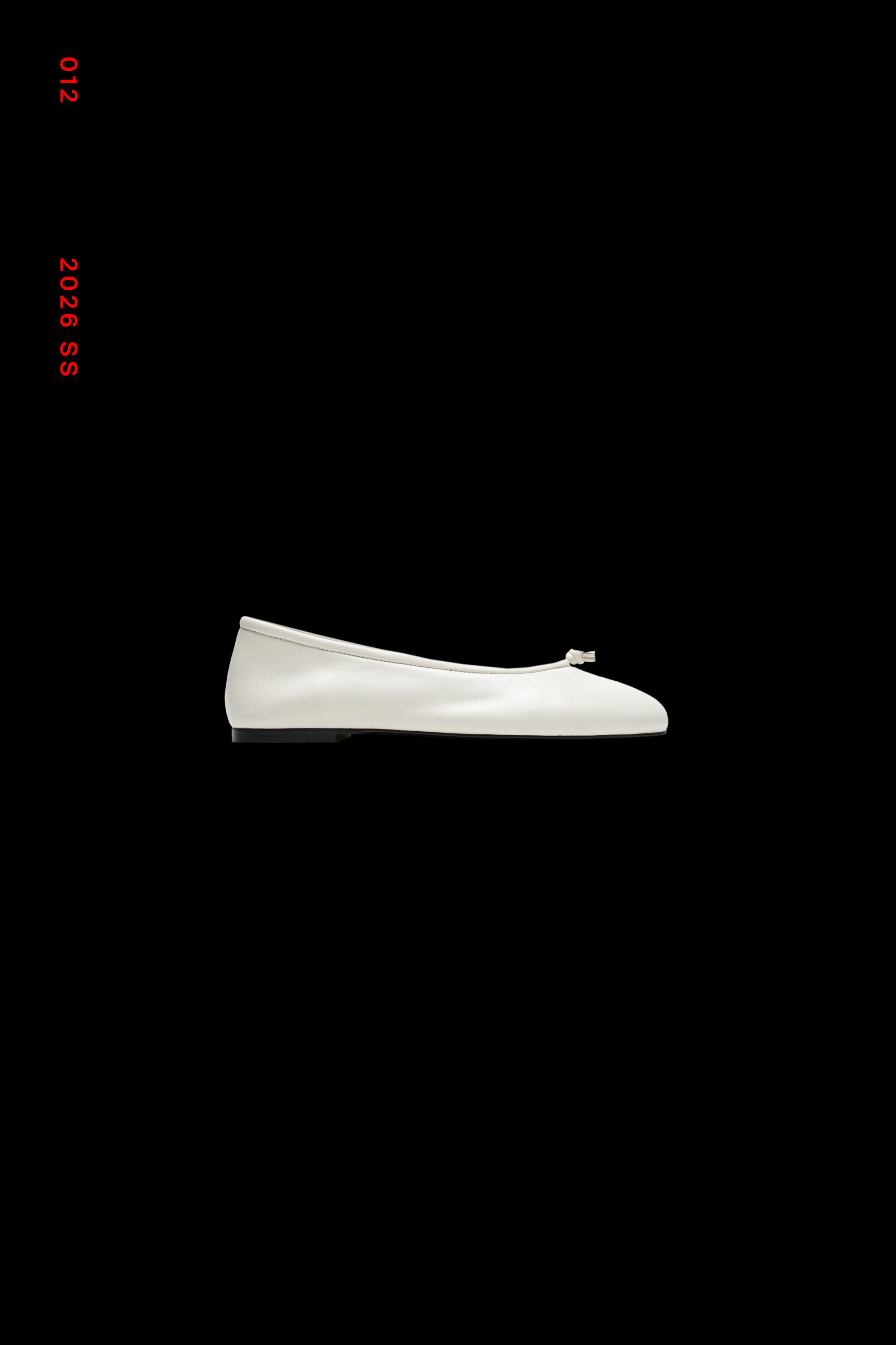 Leather knot ballet flat — WHITE