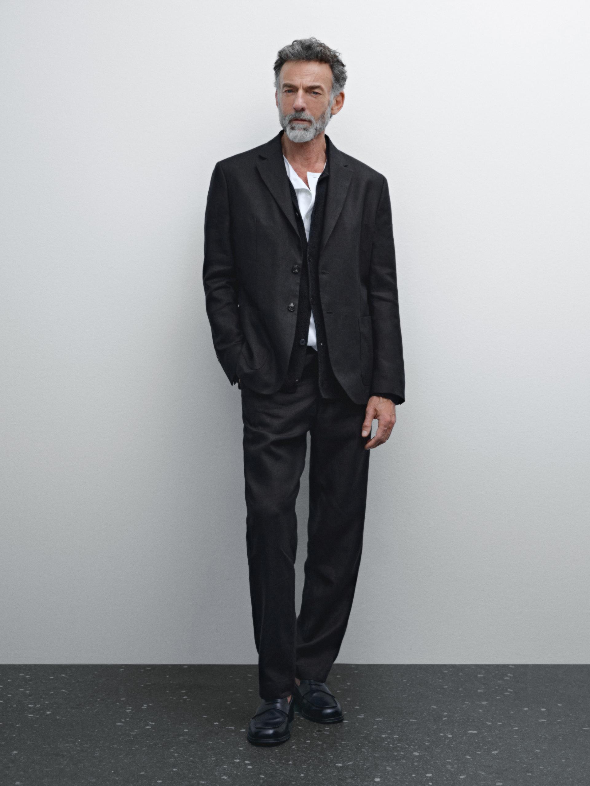 Lniana Marynarka Od Garnituru - Granatowy - 52 - Massimo Dutti - Mężczyzna