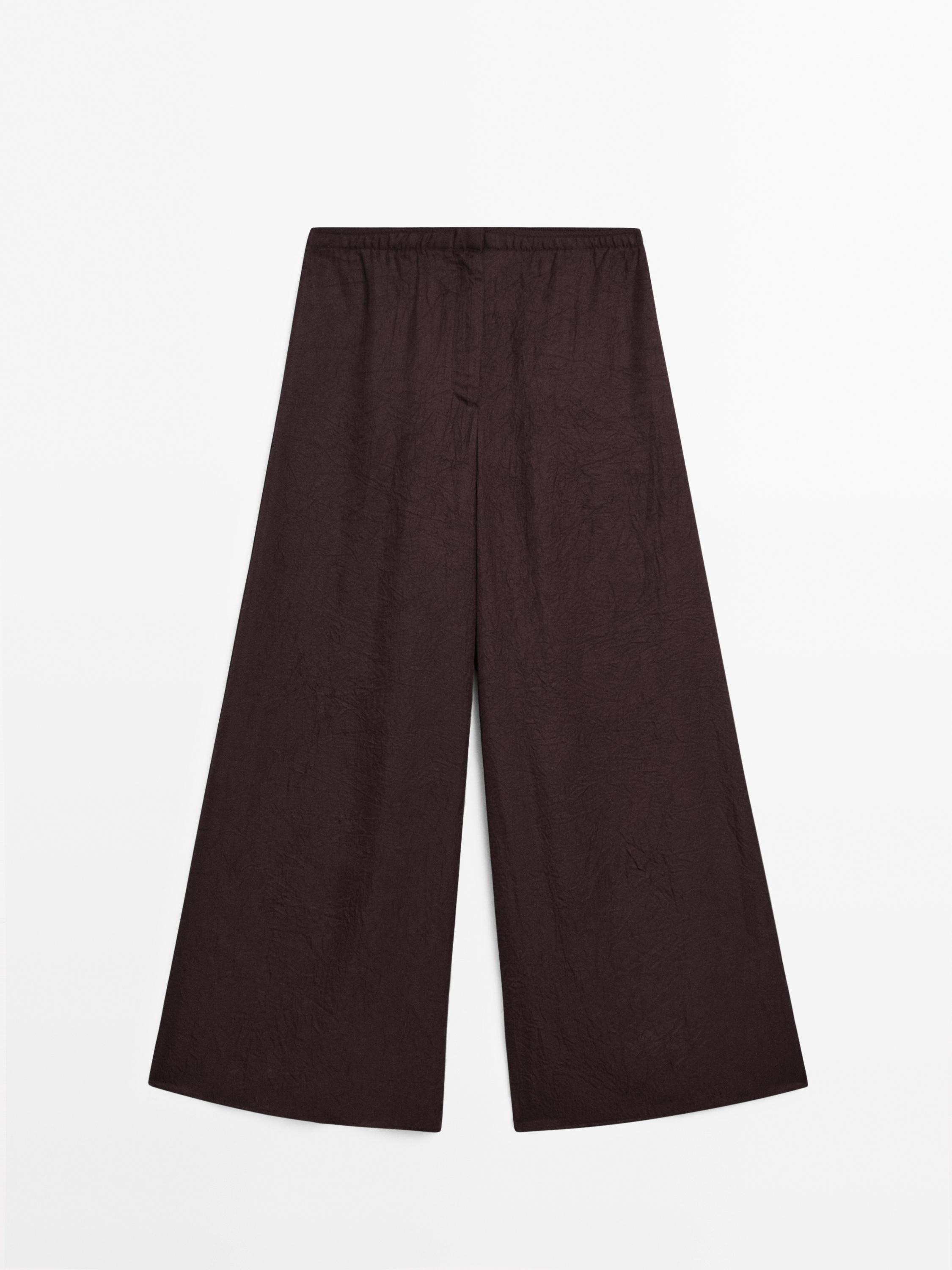 Flowing creased-effect trousers
