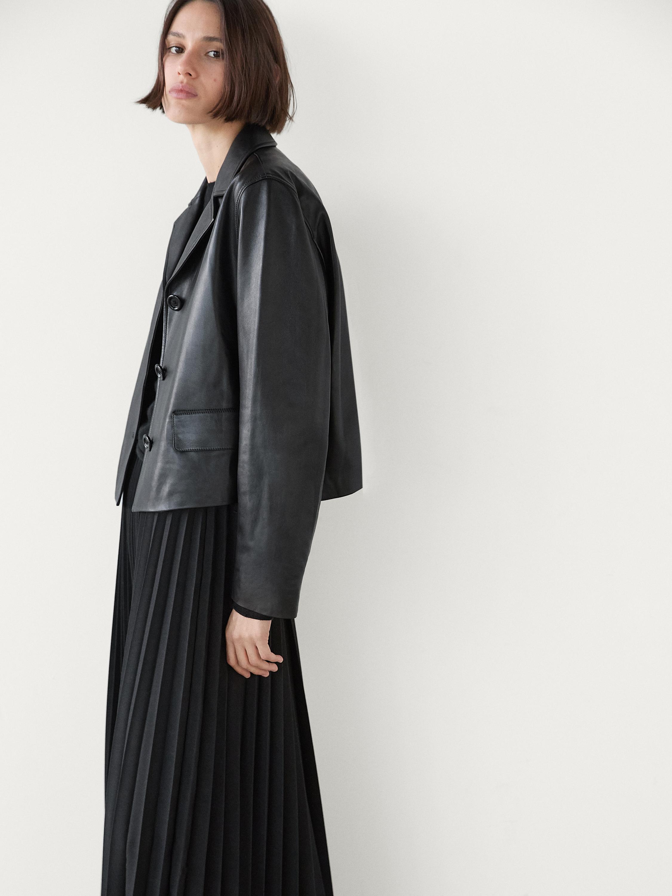 Flowing pleated midi skirt
