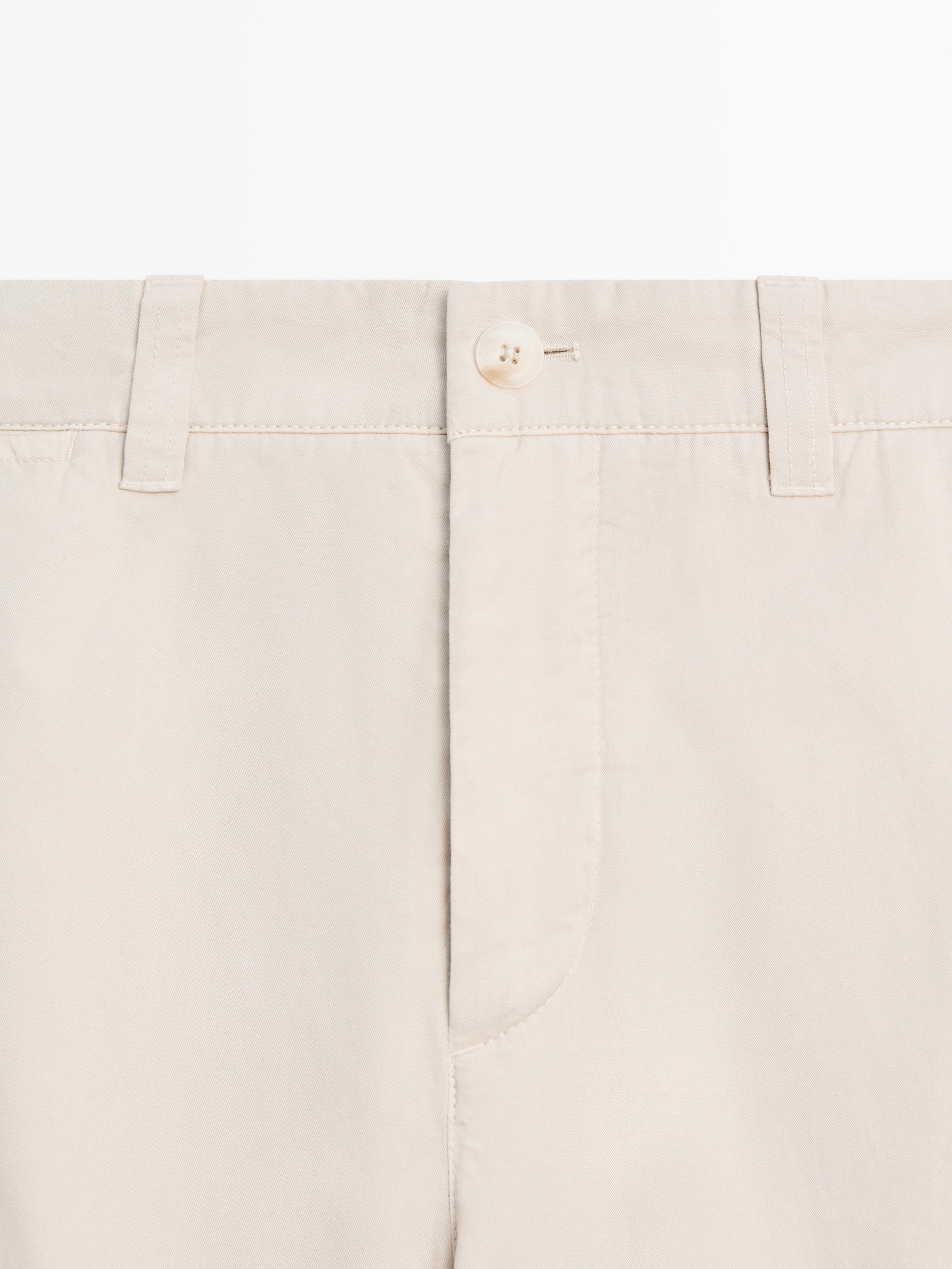 Cotton Bermuda shorts with waist detail — SAND