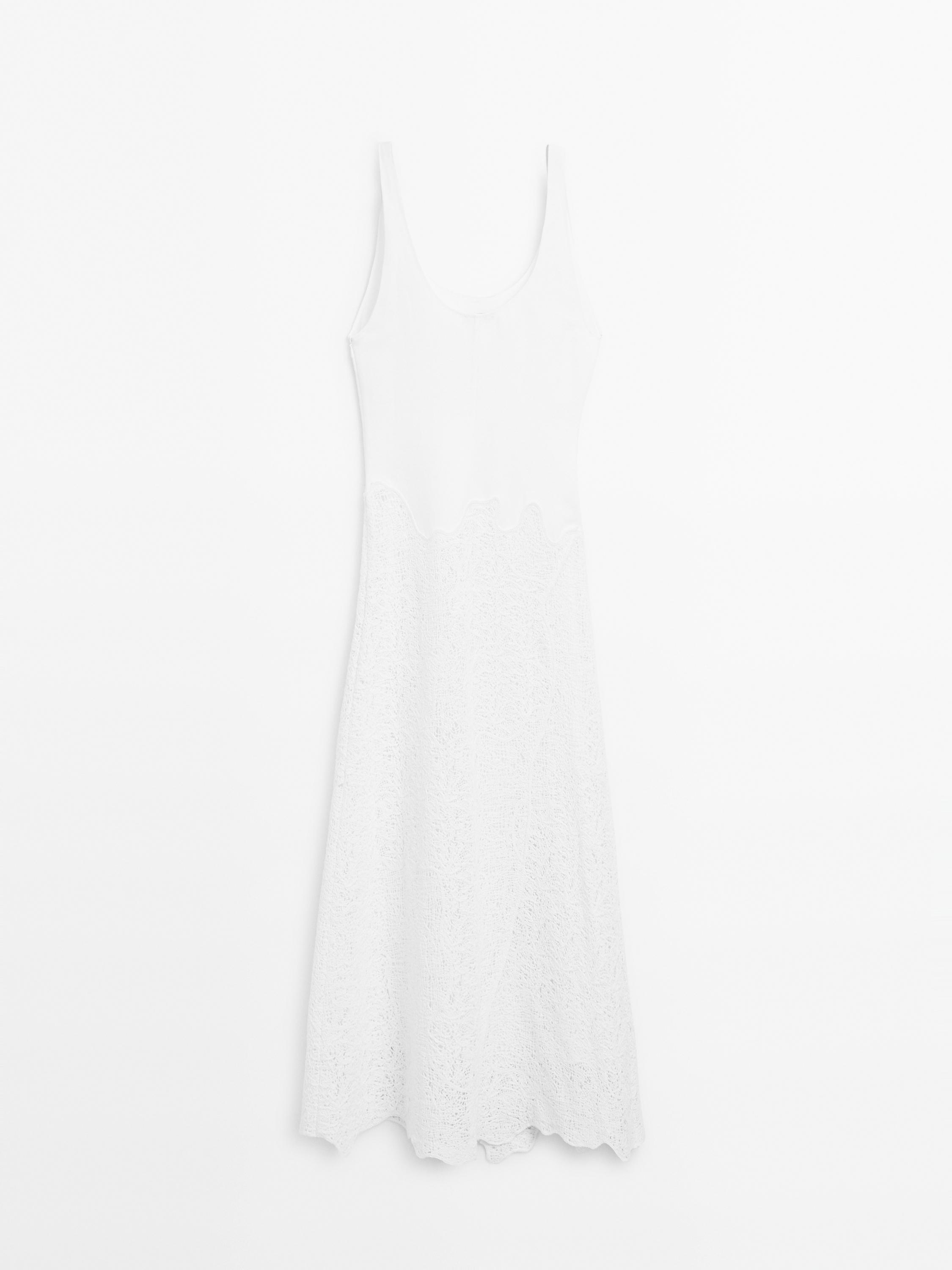 Vestido midi com roda em mistura de algodão