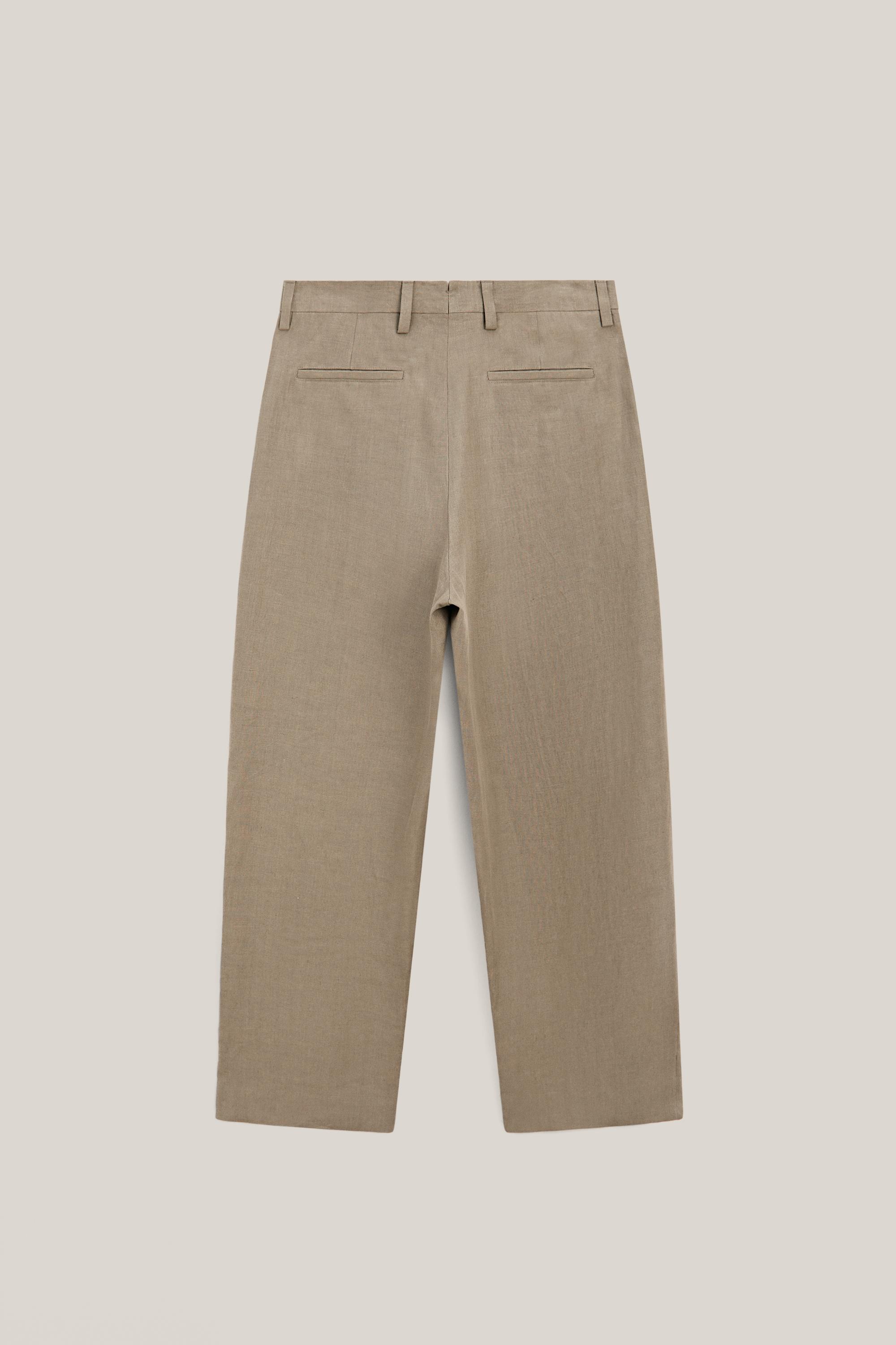 Linen trousers with double darts - LIMITED EDITION — KHAKI