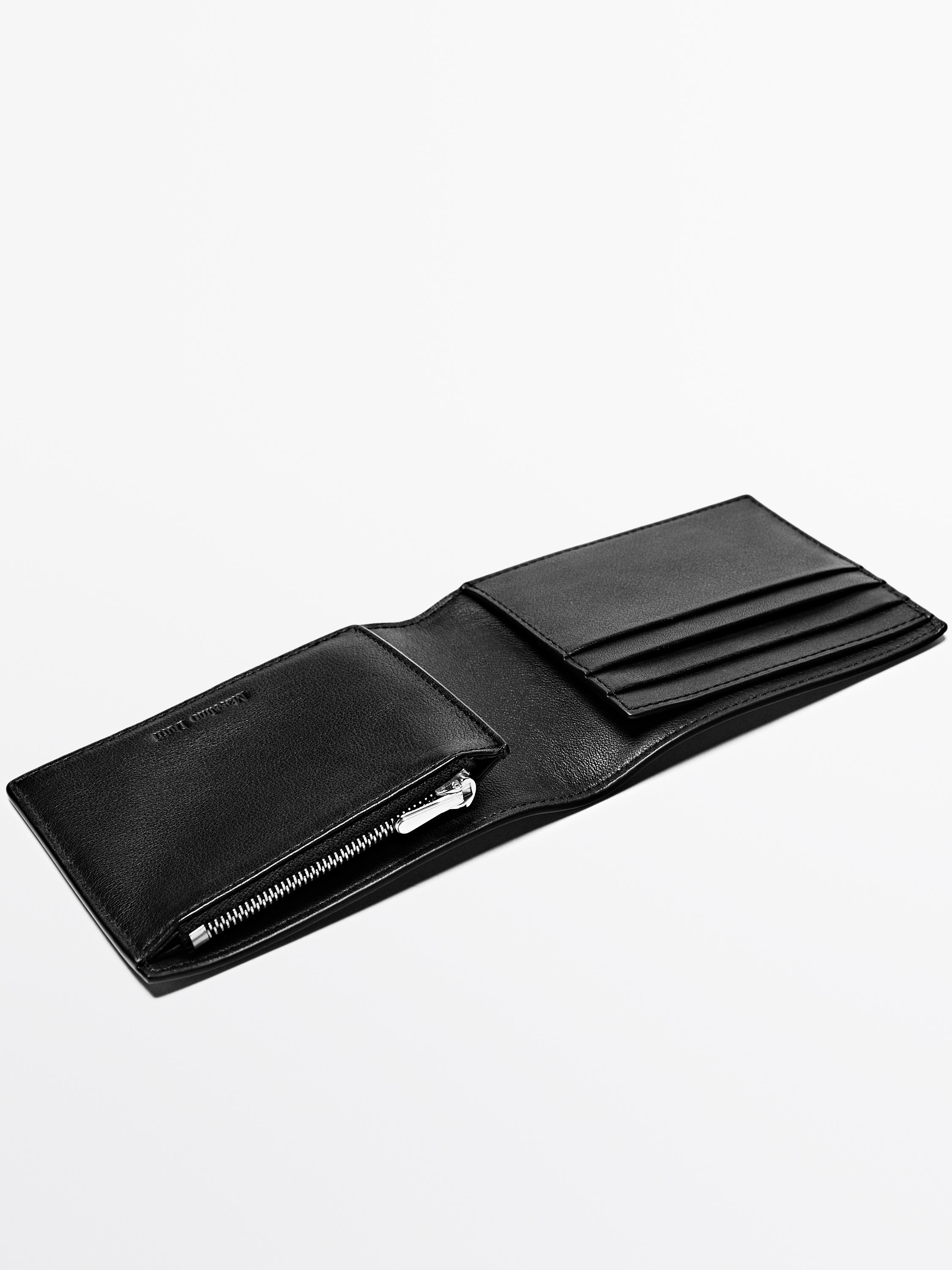 Cartera apaisada monedero piel napa