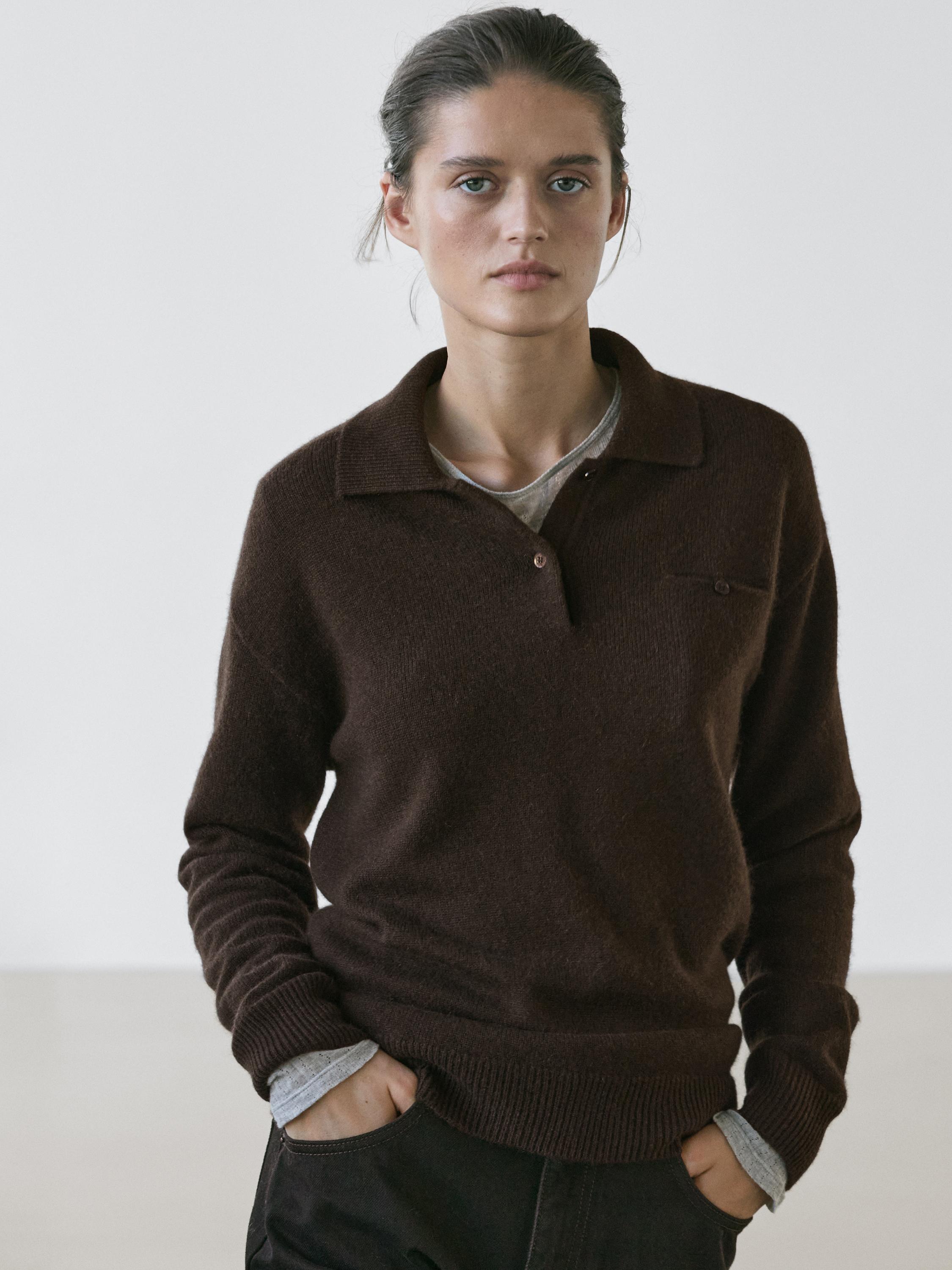 سويتر كشمير 100% مفصل بجيب