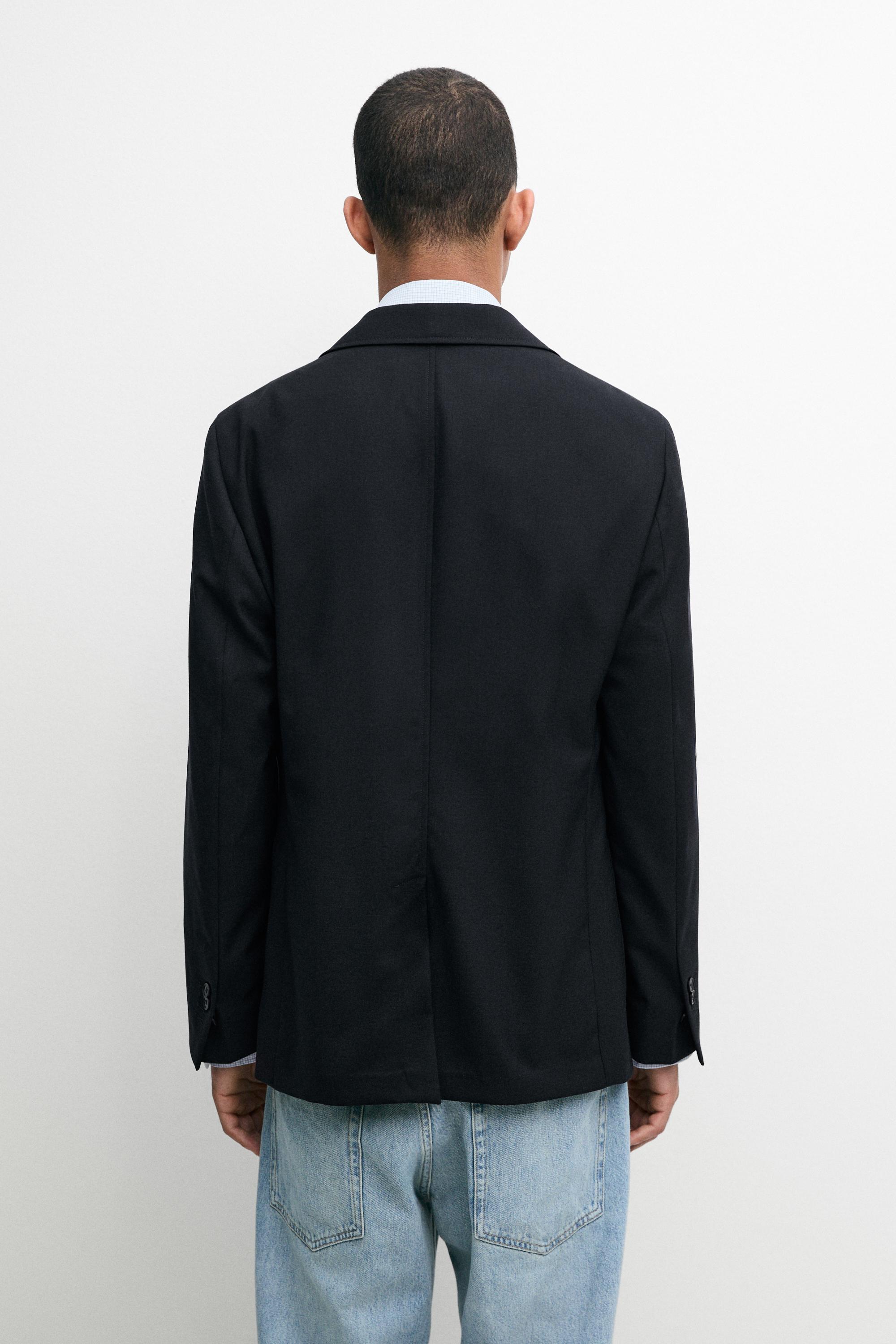 Textured cold wool blazer — DEEP BLUE