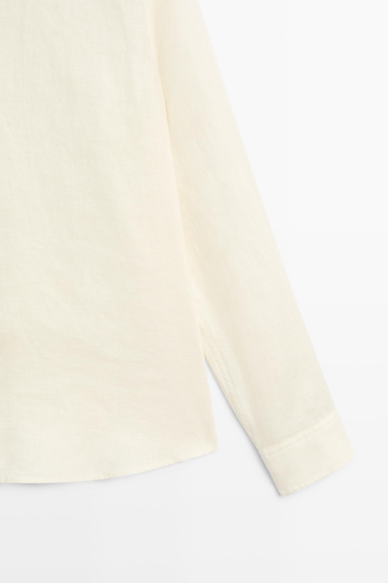 100% linen regular fit shirt — PALE ECRU