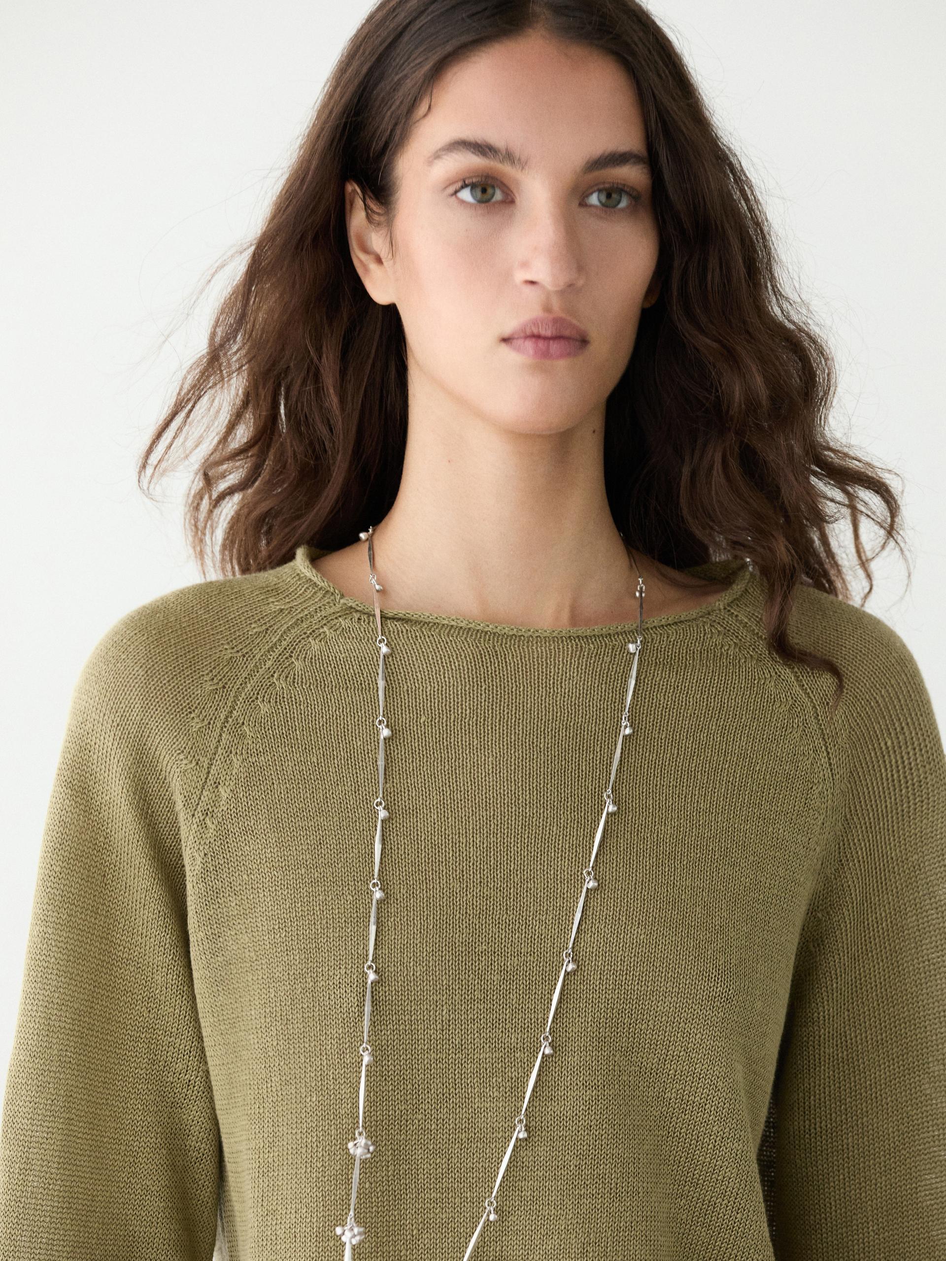 Pull En Maille Col Rond En Lin - Vert - M - Massimo Dutti - Femme
