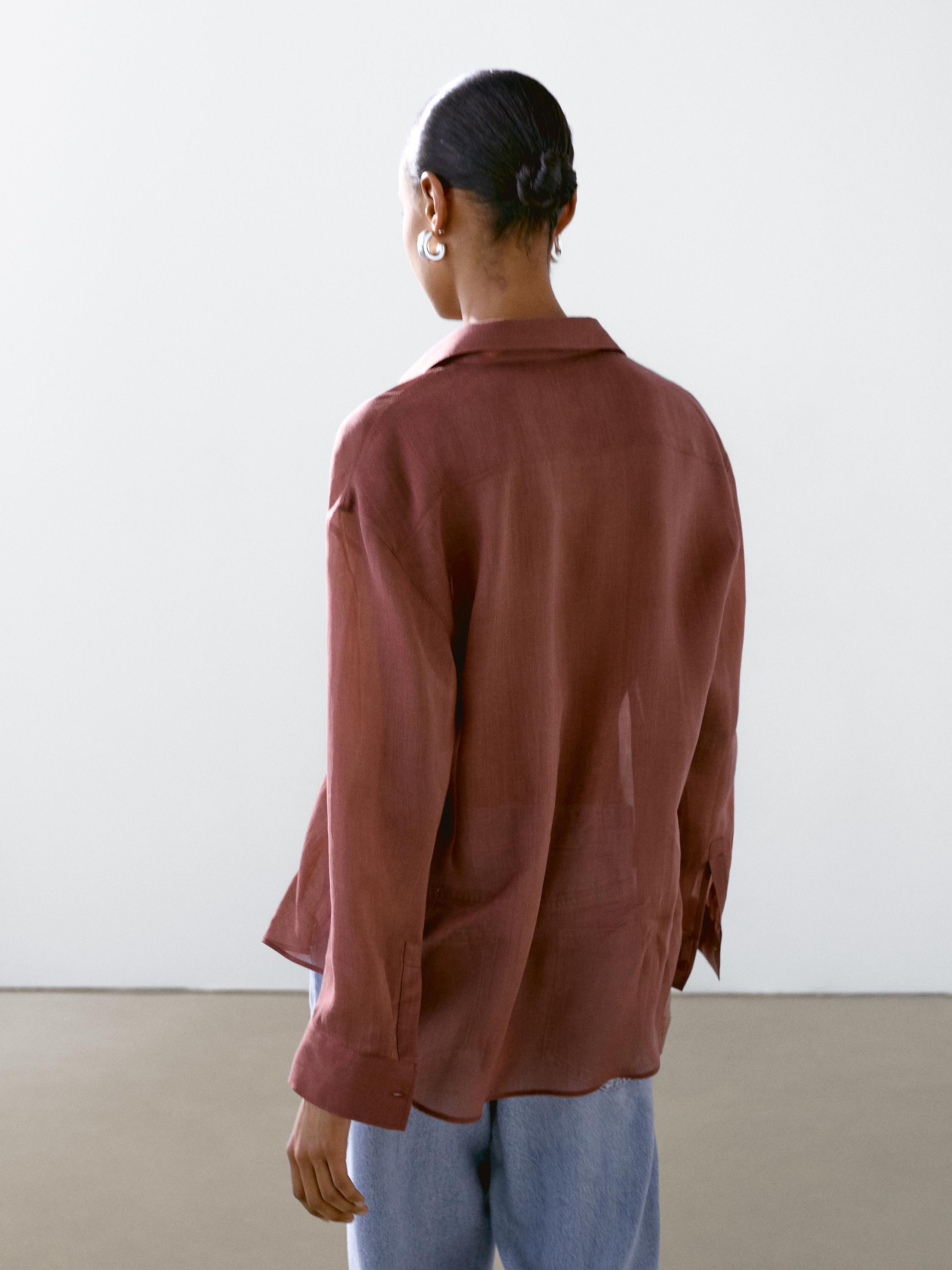Flowing ramie blend shirt
