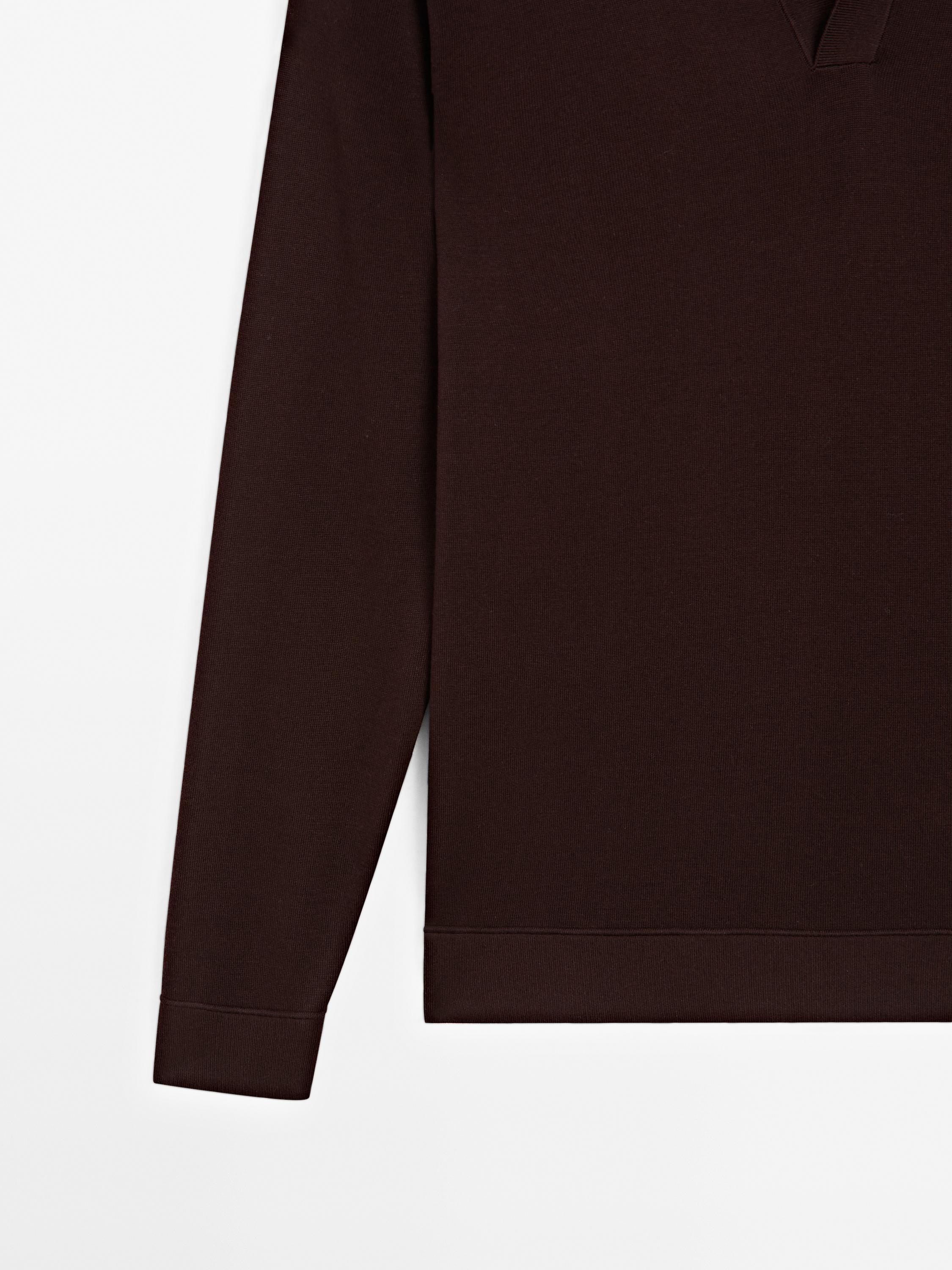 Pull polo en maille à col en V