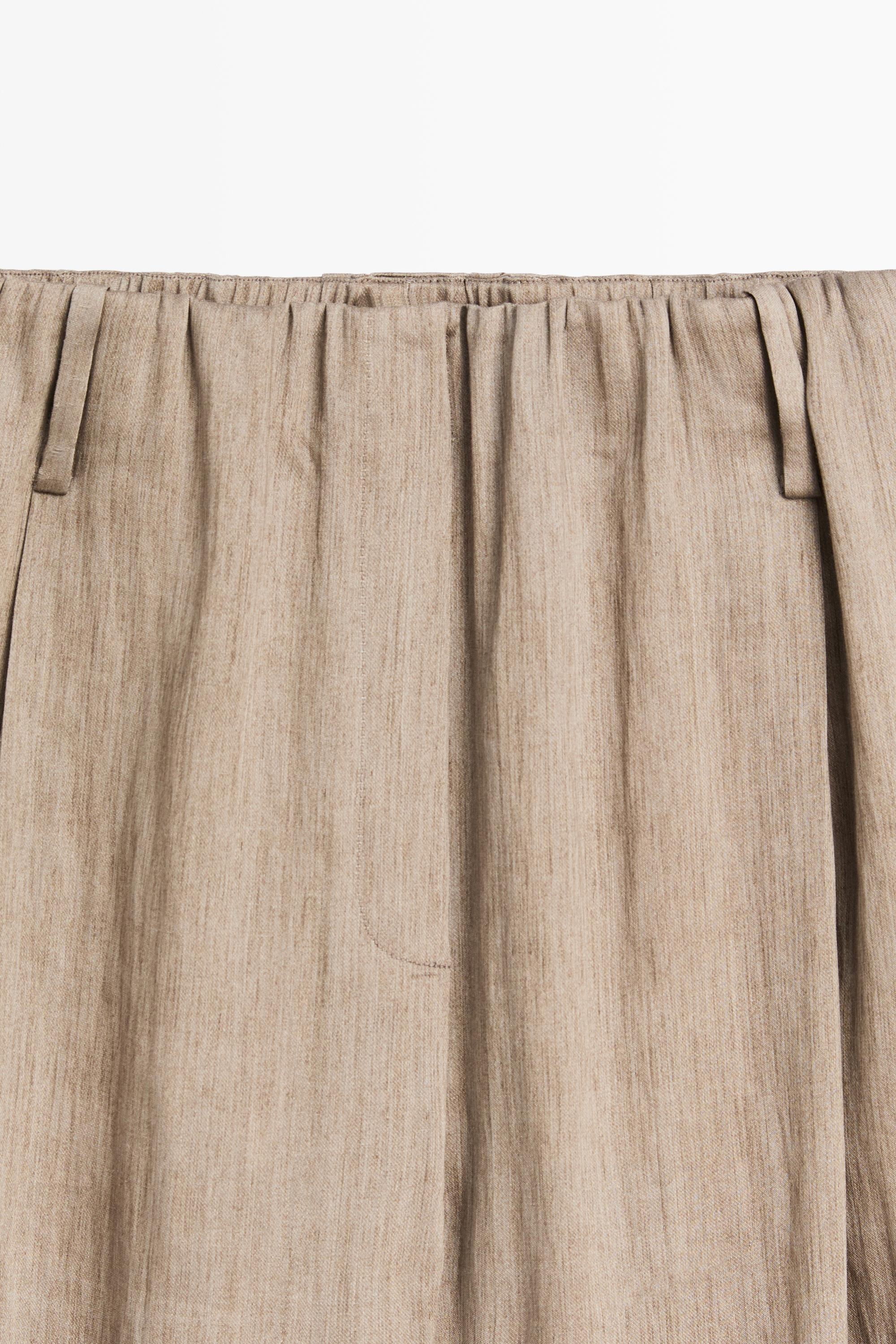 Satin pleated pants with elastic detail - STUDIO — STONE