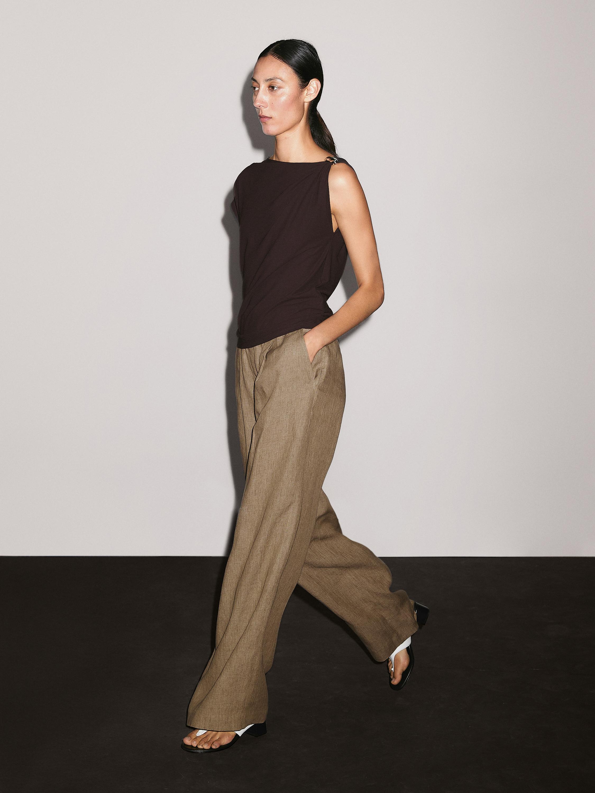 Flowing 100% linen trousers