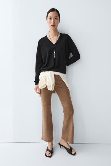 V-neck knit sweater — BLACK 8