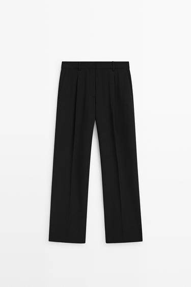 Flowing pleated pants — BLACK 2